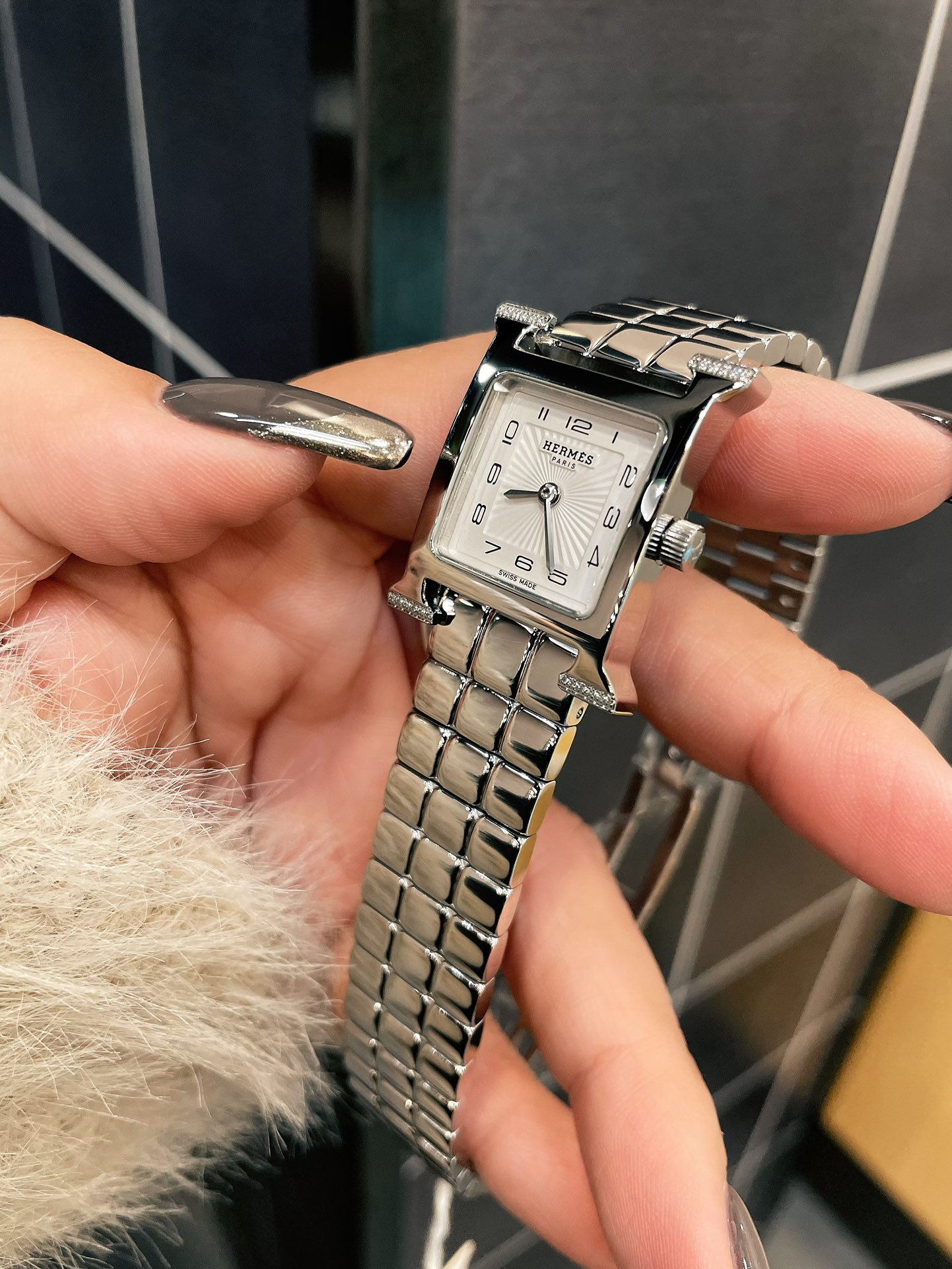 卓越したエルメス 時計 穴あけコピー ファッション感 ウォッチ 本革 腕時計 ホワイト_2
