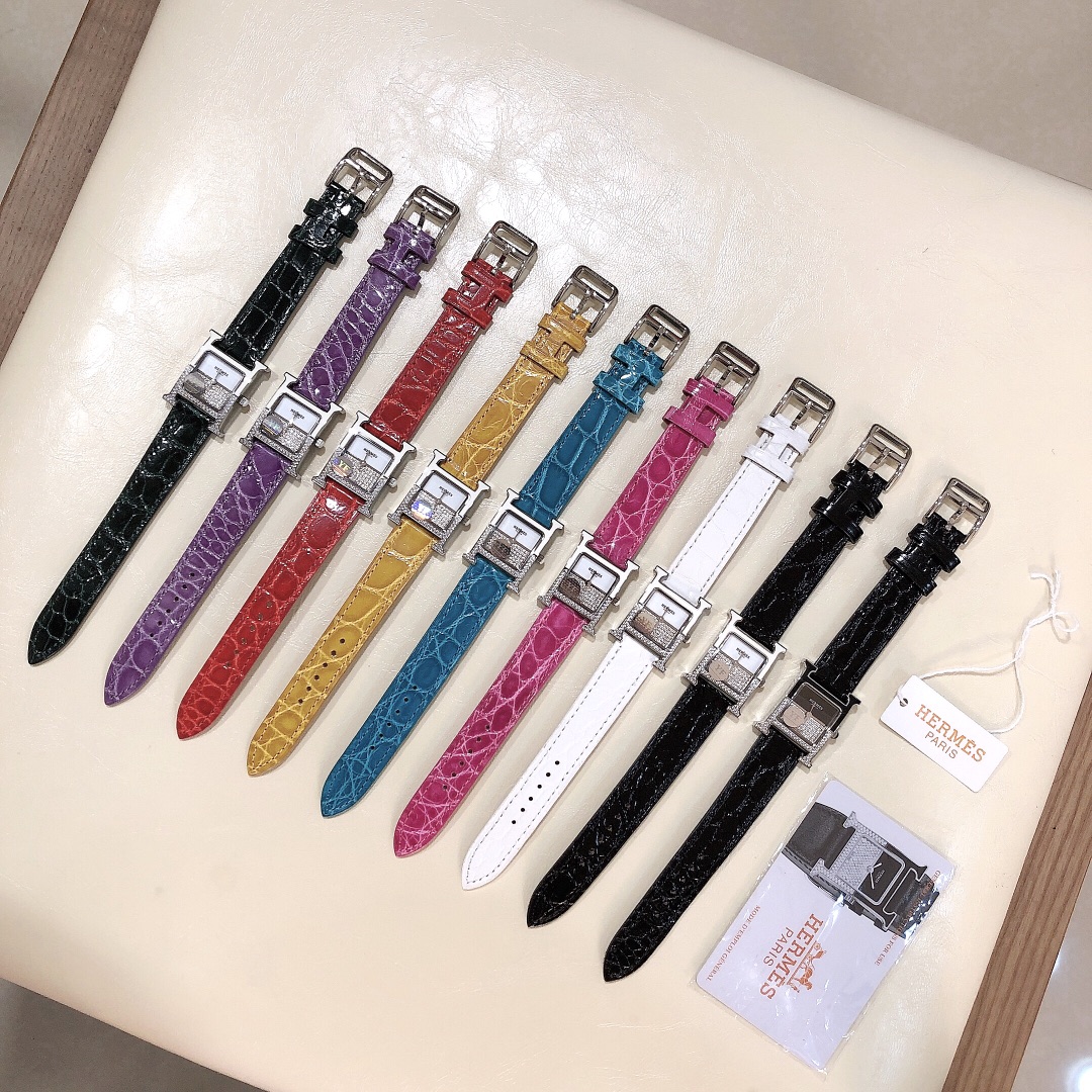 エルメス時計 動かないコピー 牛革 H形ケース 人気品 ウォッチ 腕時計 グリーン_6