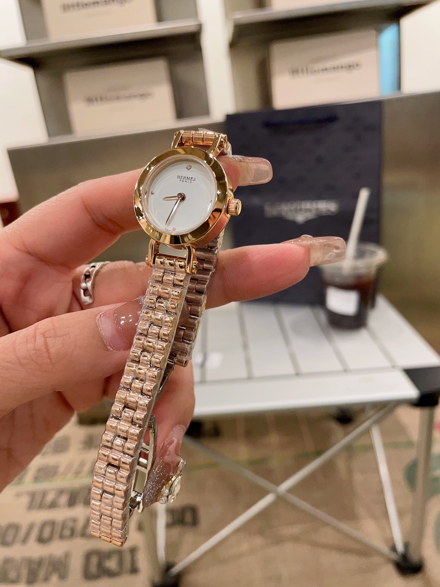 HERMES PARIS エルメス時計 買取価格コピー 牛革 優雅 ウォッチ 腕時計 ゴールドケース 多色可選_8