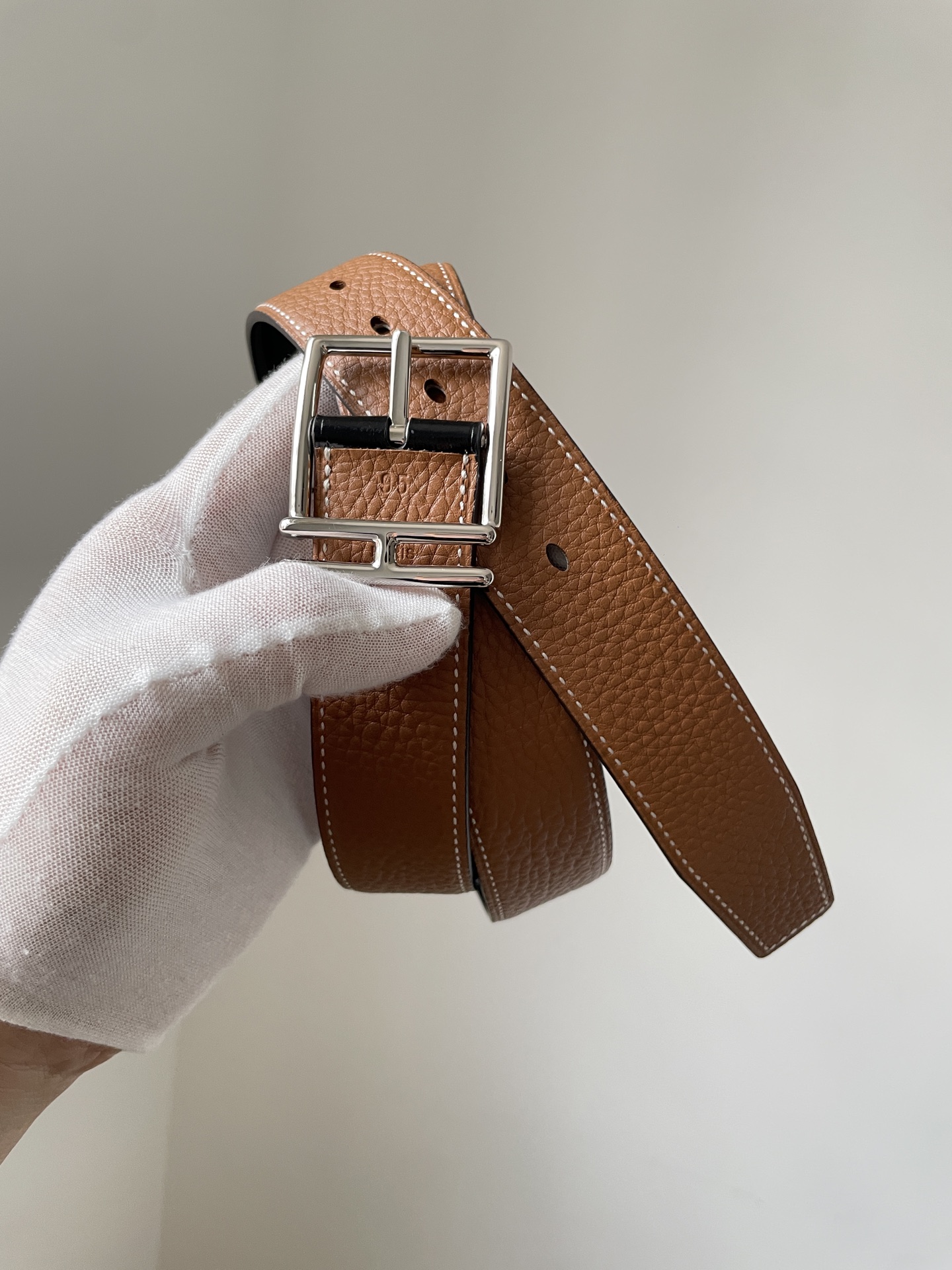 エルメスベルトサイズスーパーコピー シンプル 牛革 レザー 幅32ｍｍ ブラウン_2