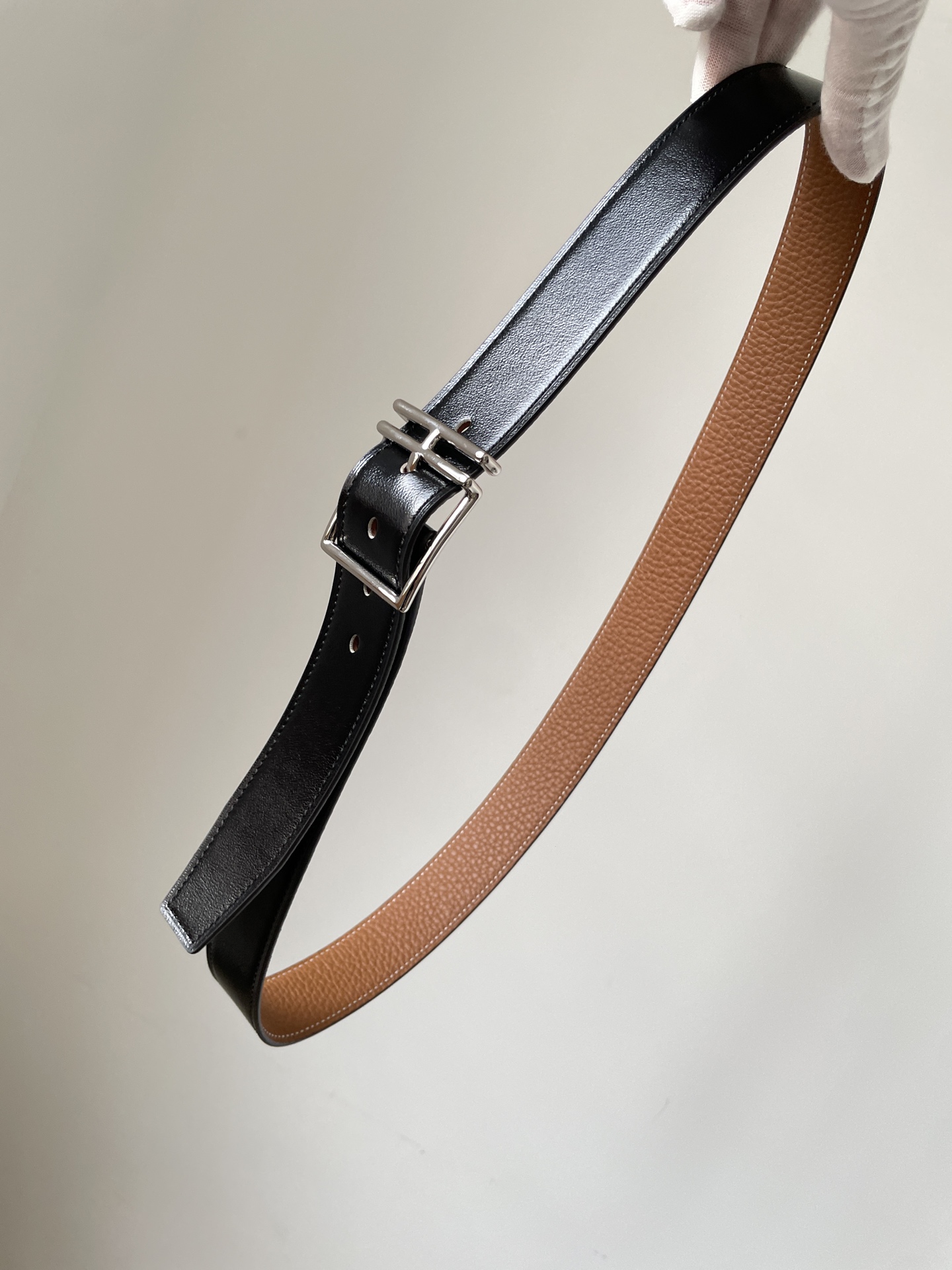 エルメスベルトサイズスーパーコピー シンプル 牛革 レザー 幅32ｍｍ ブラウン_3