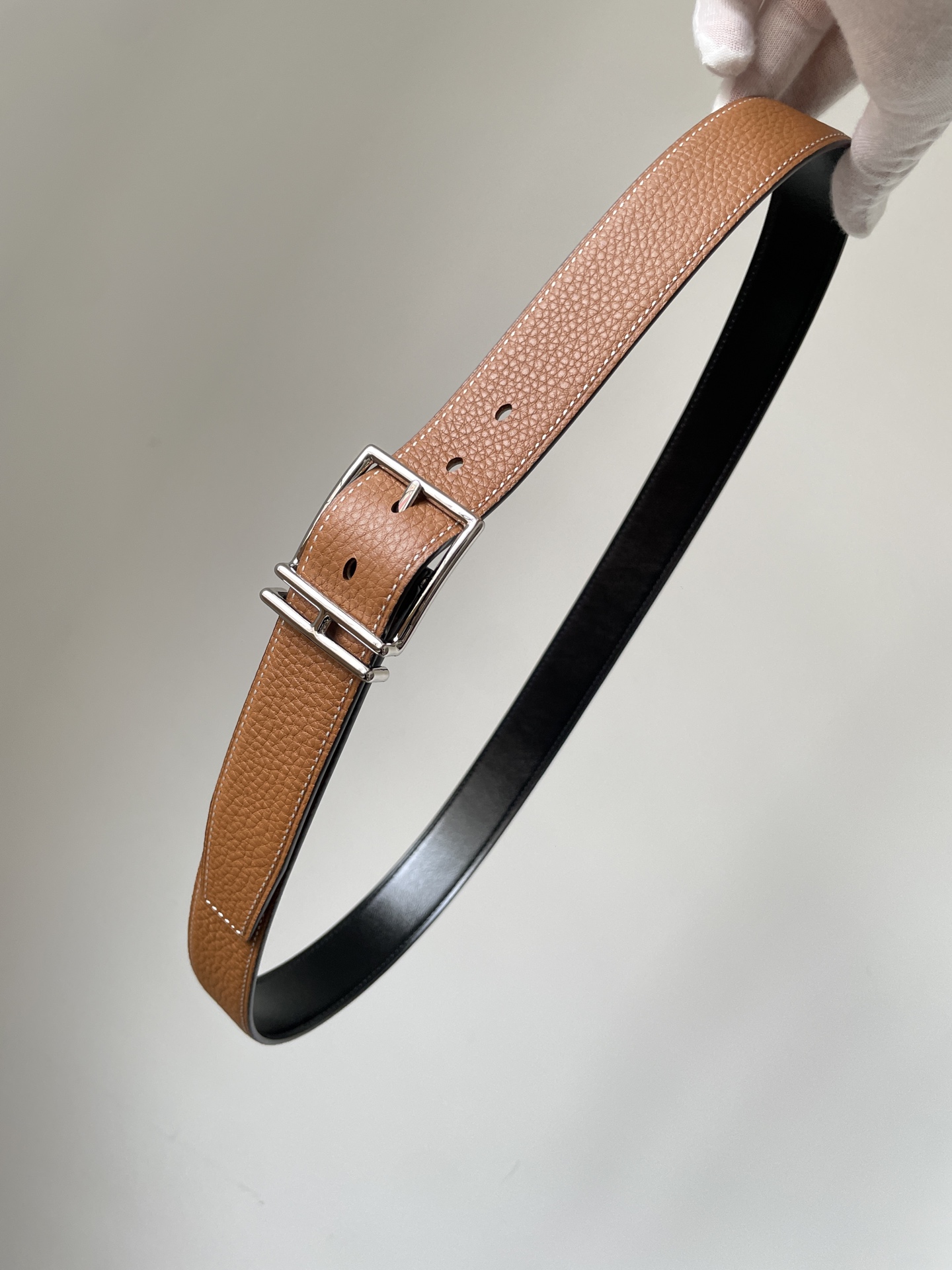 エルメスベルトサイズスーパーコピー シンプル 牛革 レザー 幅32ｍｍ ブラウン_4