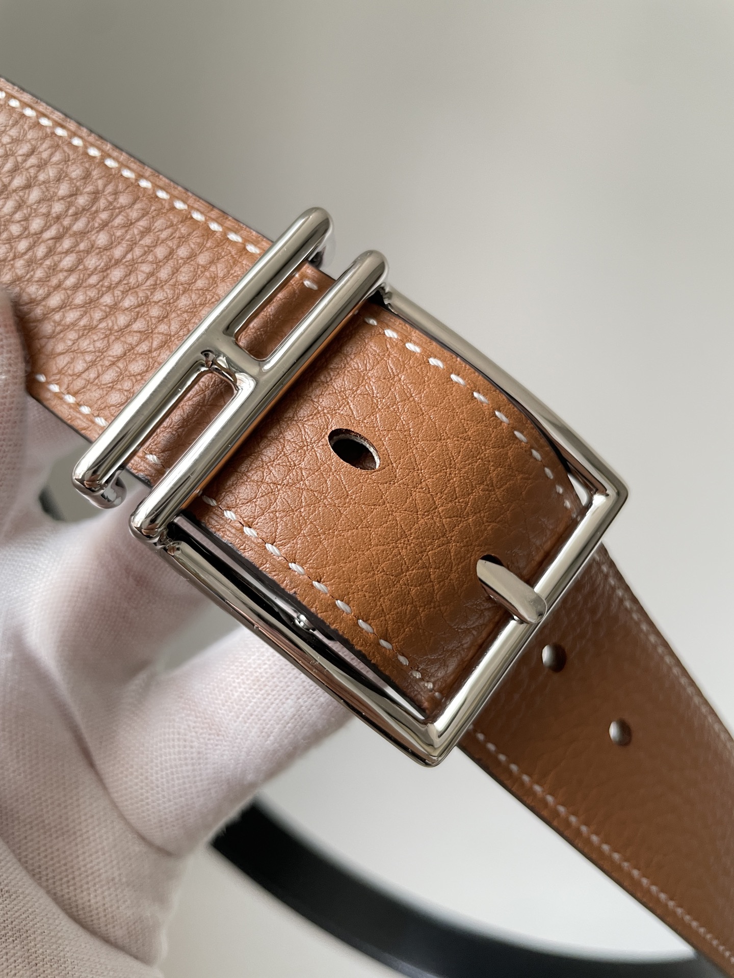 エルメスベルトサイズスーパーコピー シンプル 牛革 レザー 幅32ｍｍ ブラウン_5