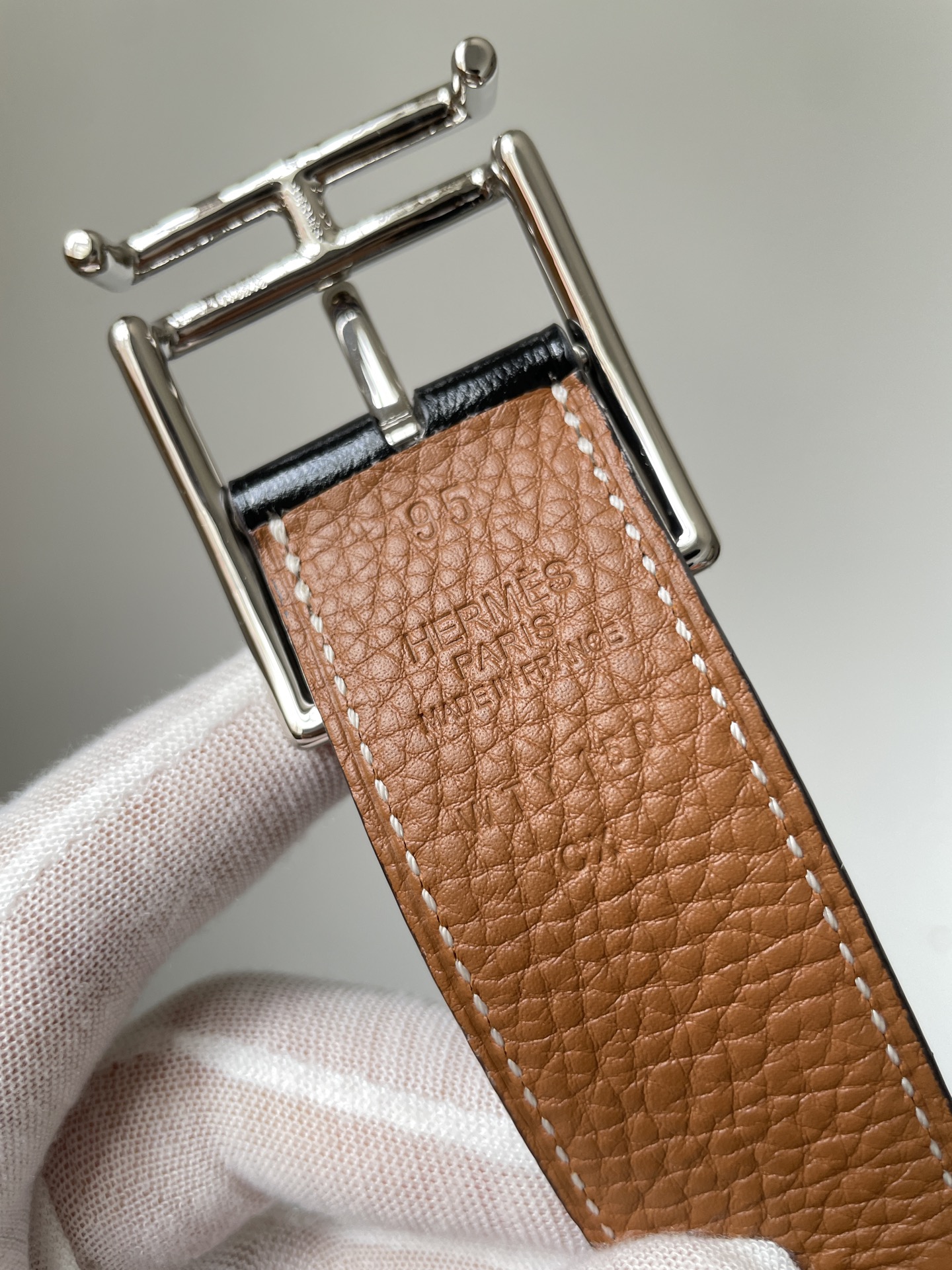 エルメスベルトサイズスーパーコピー シンプル 牛革 レザー 幅32ｍｍ ブラウン_8