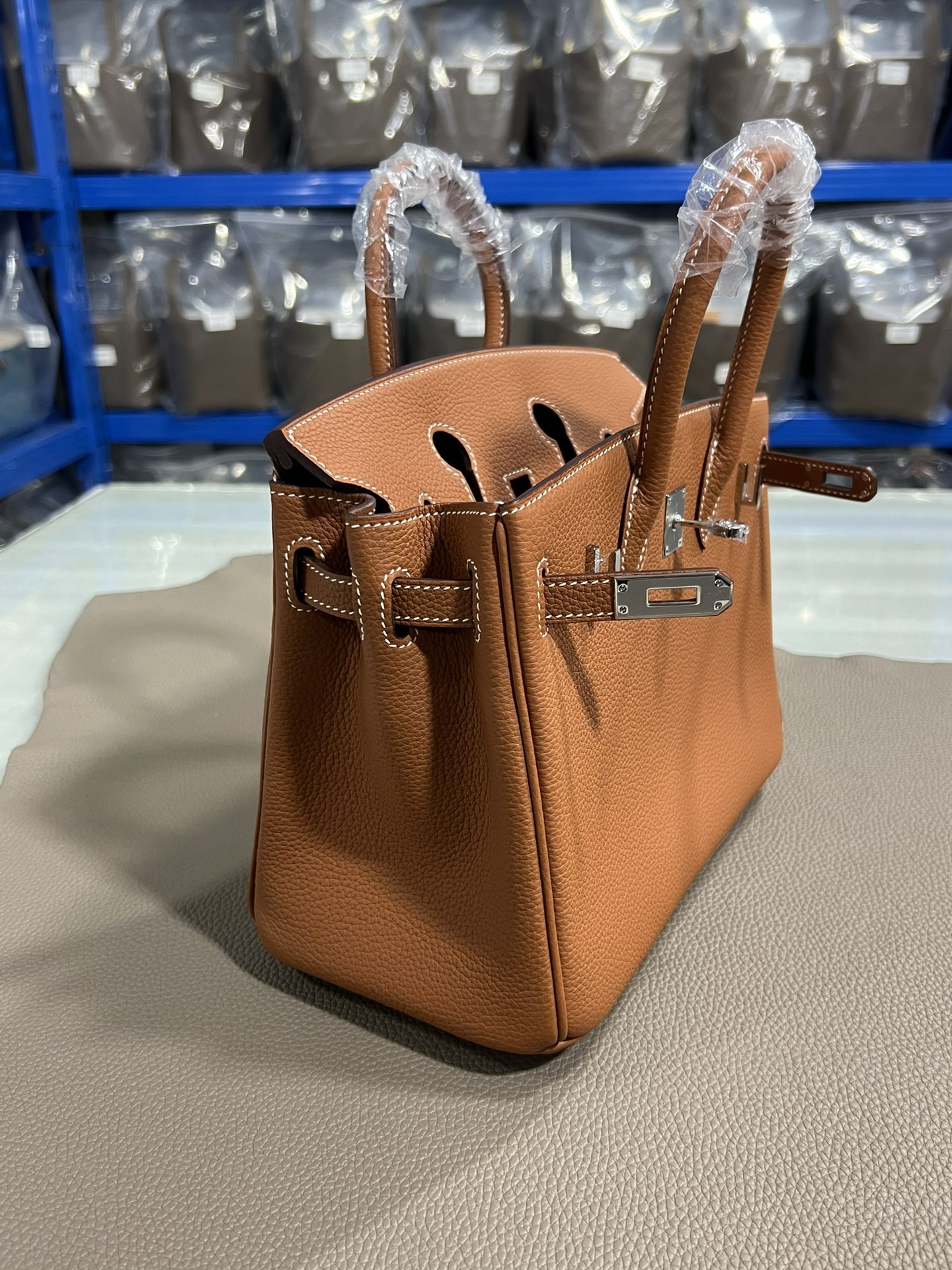 エルメスバッグ 買えない偽物 牛革 レザー 優雅 ハンドバッグ ブラウン_4