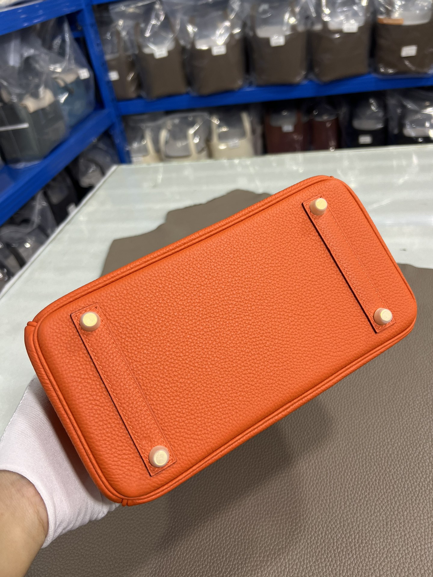 エルメスバッグ 買取価格コピー 牛革 レザー 優雅 ハンドバッグ オレンジ色_5
