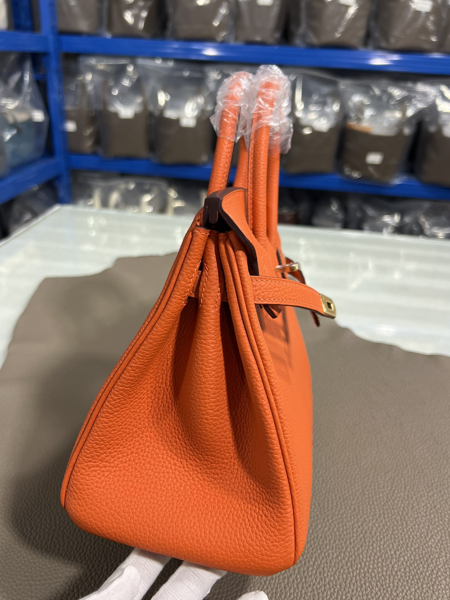 エルメスバッグ 買取価格コピー 牛革 レザー 優雅 ハンドバッグ オレンジ色_7