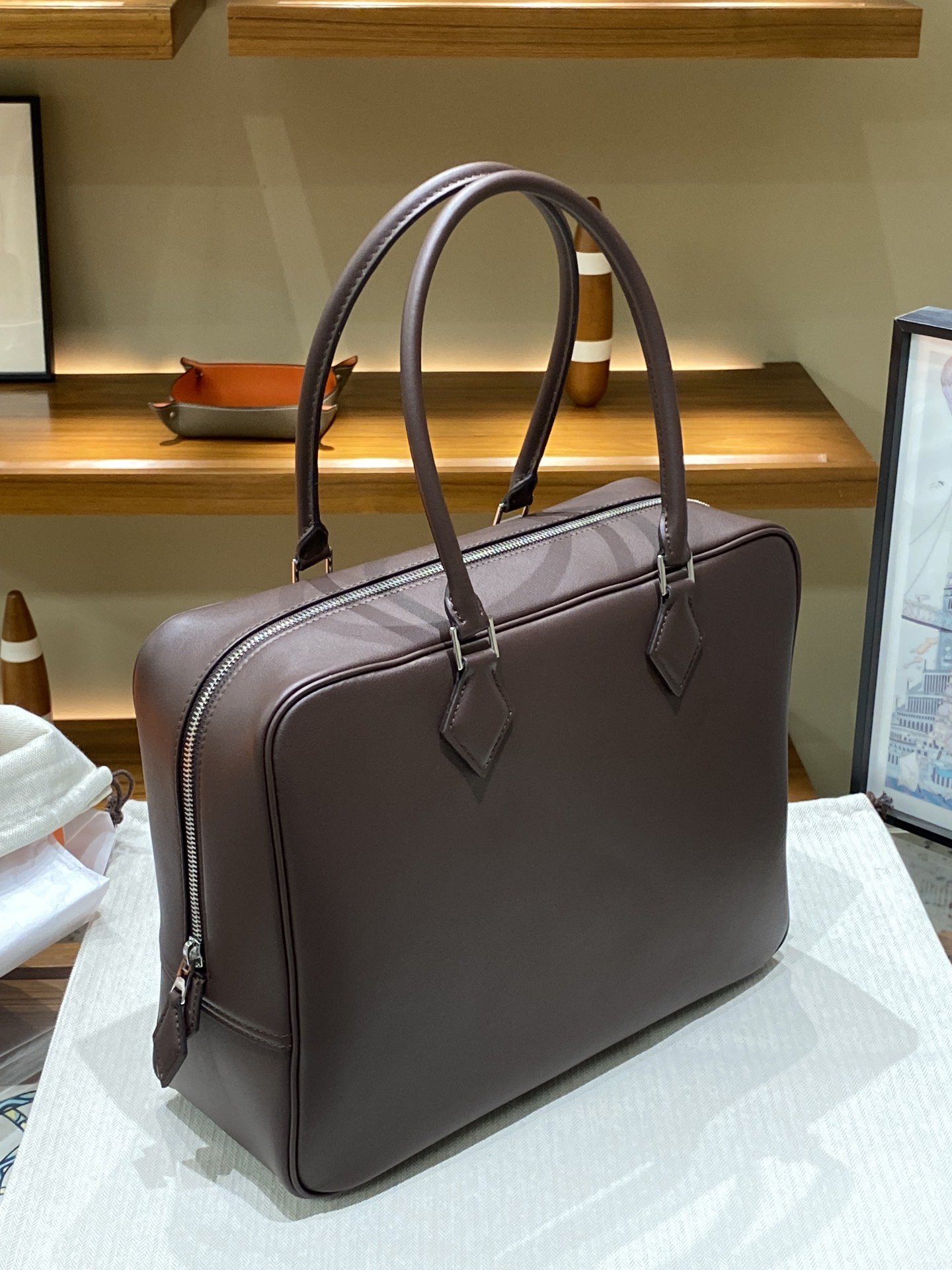 エルメス バッグ 知恵袋偽物 本革 ハンドバッグ 通勤バッグ レザー シンプル ブラウン_2
