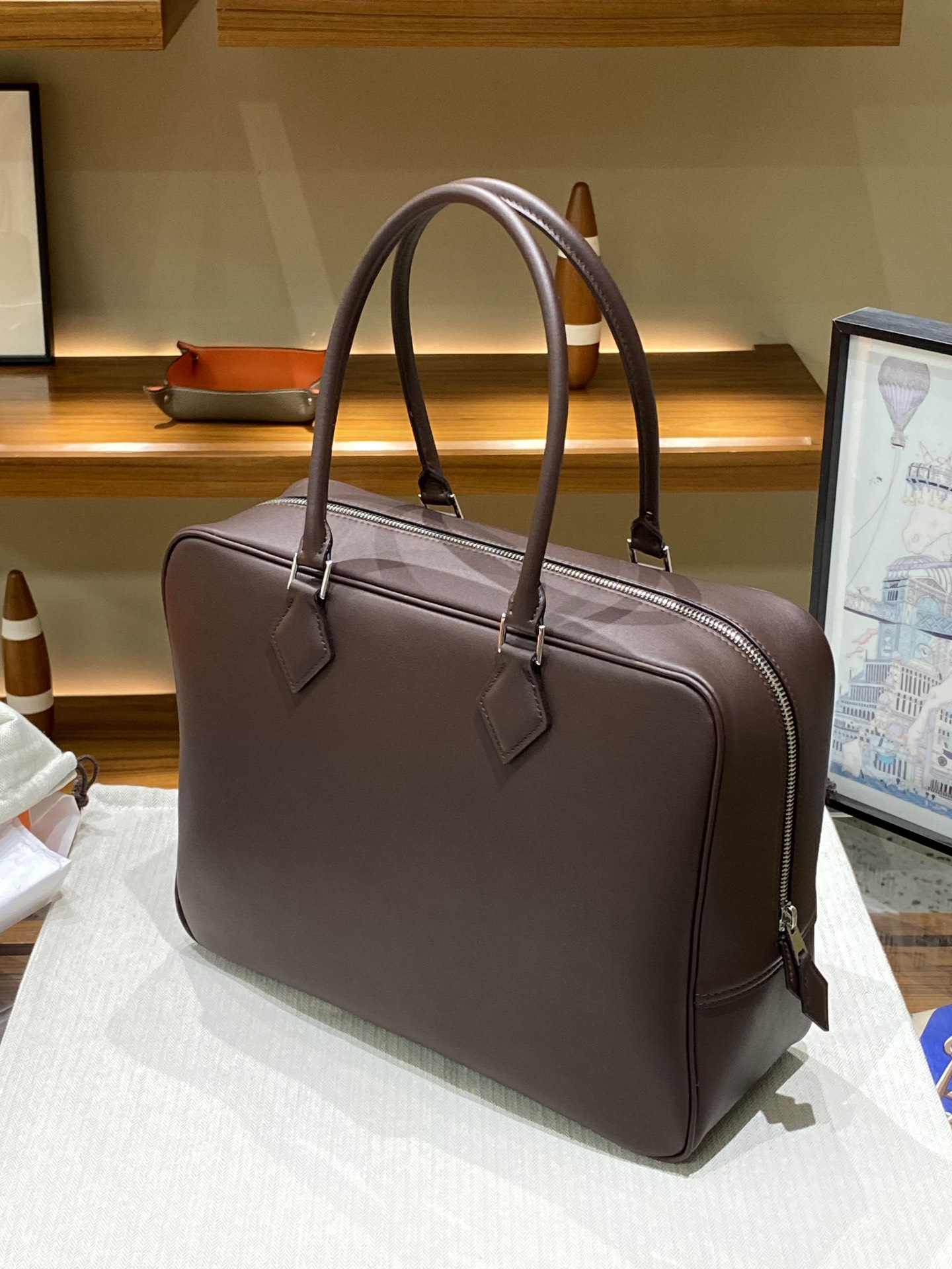 エルメス バッグ 知恵袋偽物 本革 ハンドバッグ 通勤バッグ レザー シンプル ブラウン_3