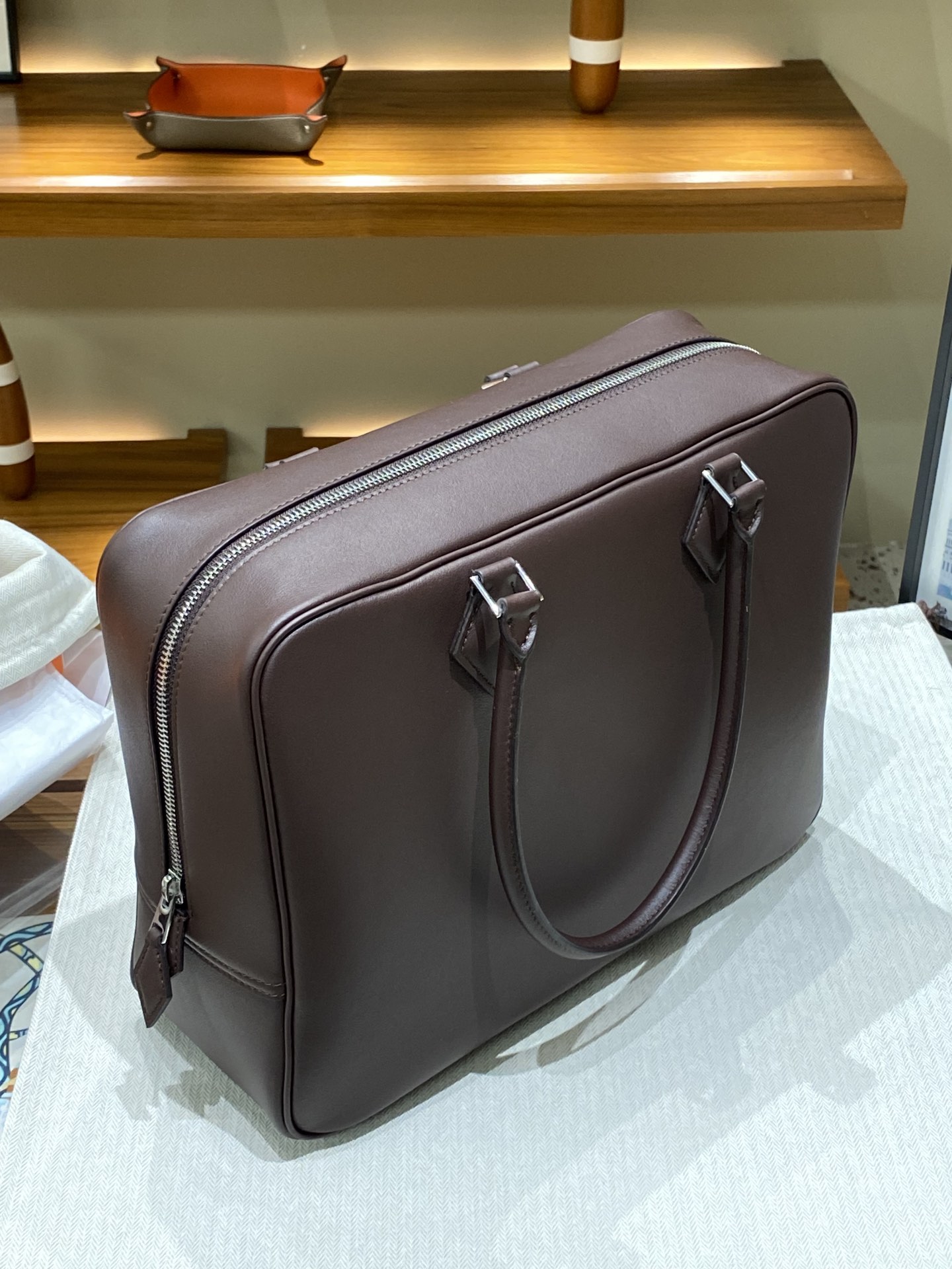 エルメス バッグ 知恵袋偽物 本革 ハンドバッグ 通勤バッグ レザー シンプル ブラウン_4