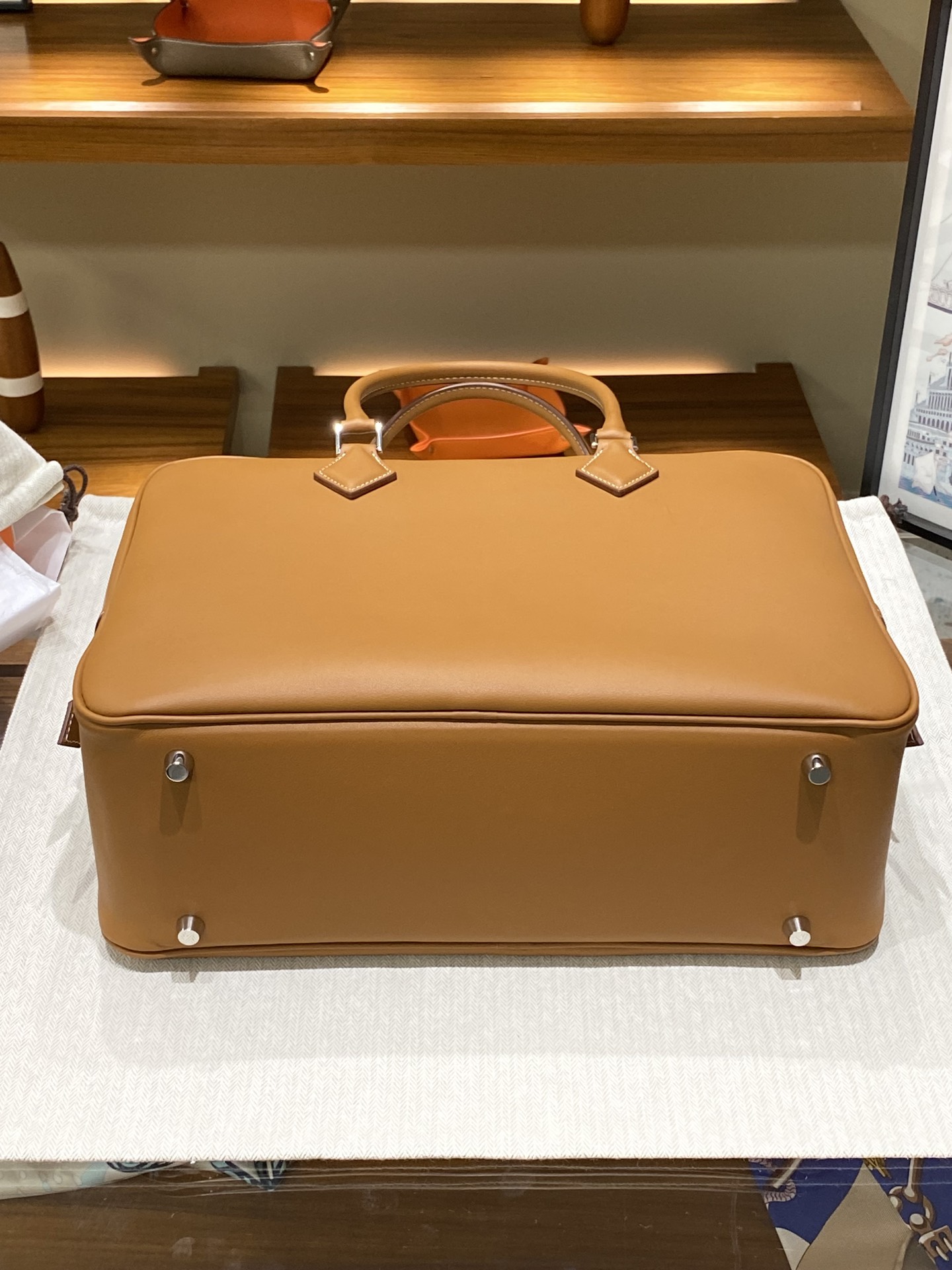エルメスバッグ 名前スーパーコピー 本革 ハンドバッグ 通勤バッグ レザー シンプル オレンジ色_8