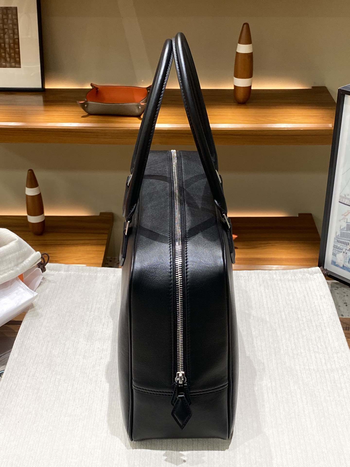 エルメスバッグ なぜ高い偽物 本革 ハンドバッグ 通勤バッグ レザー シンプル ブラック_2