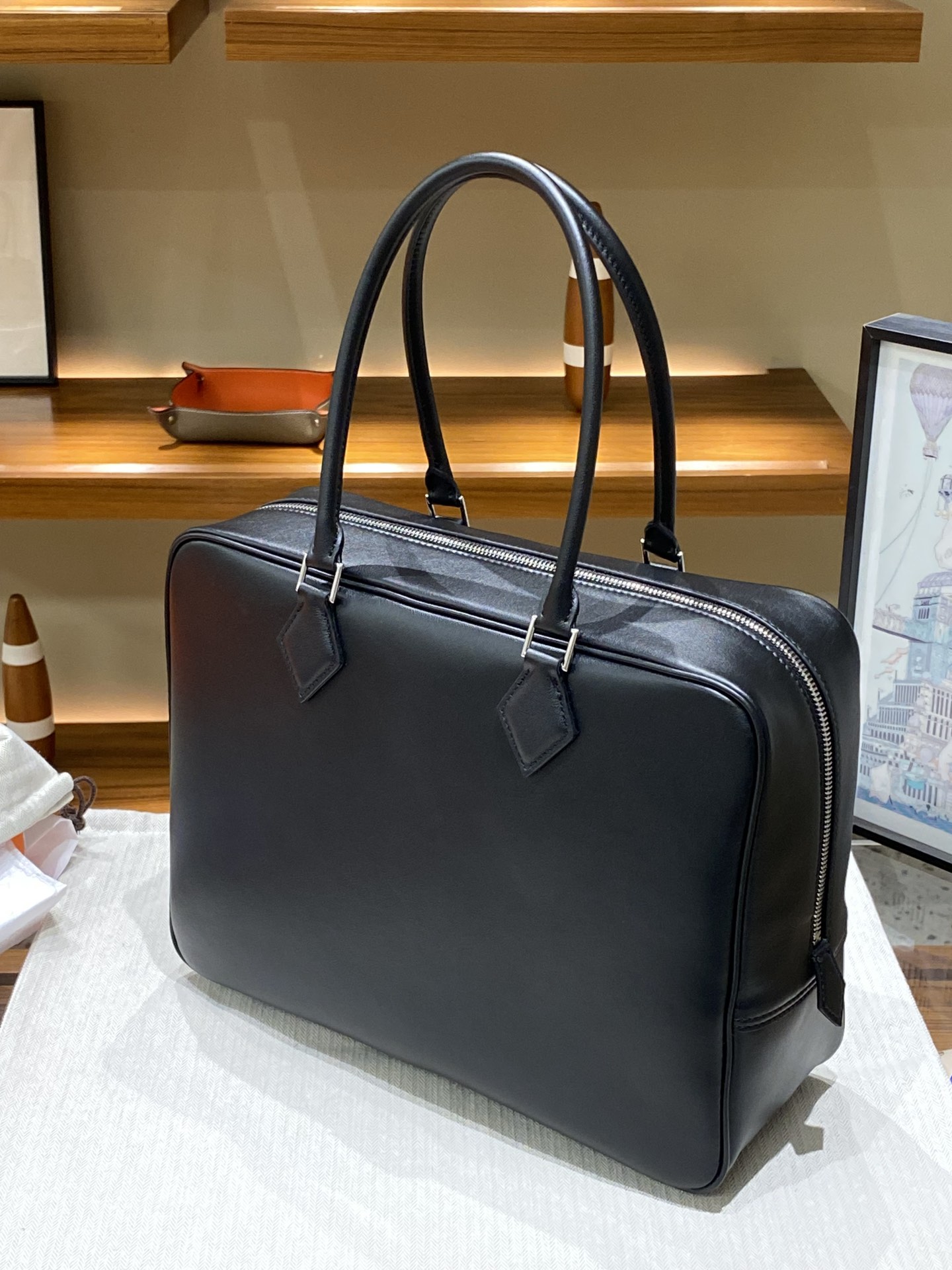 エルメスバッグ なぜ高い偽物 本革 ハンドバッグ 通勤バッグ レザー シンプル ブラック_3
