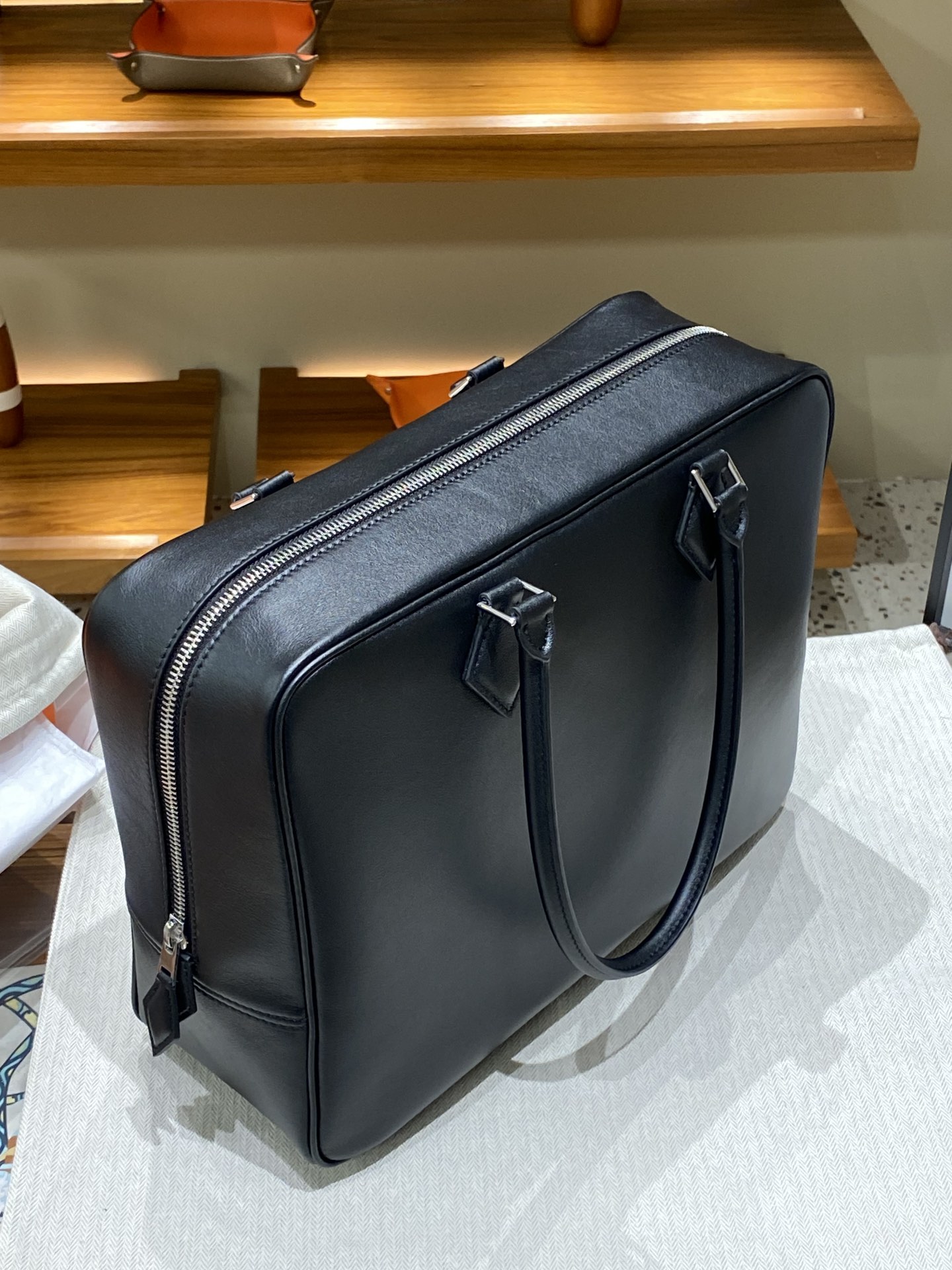 エルメスバッグ なぜ高い偽物 本革 ハンドバッグ 通勤バッグ レザー シンプル ブラック_7