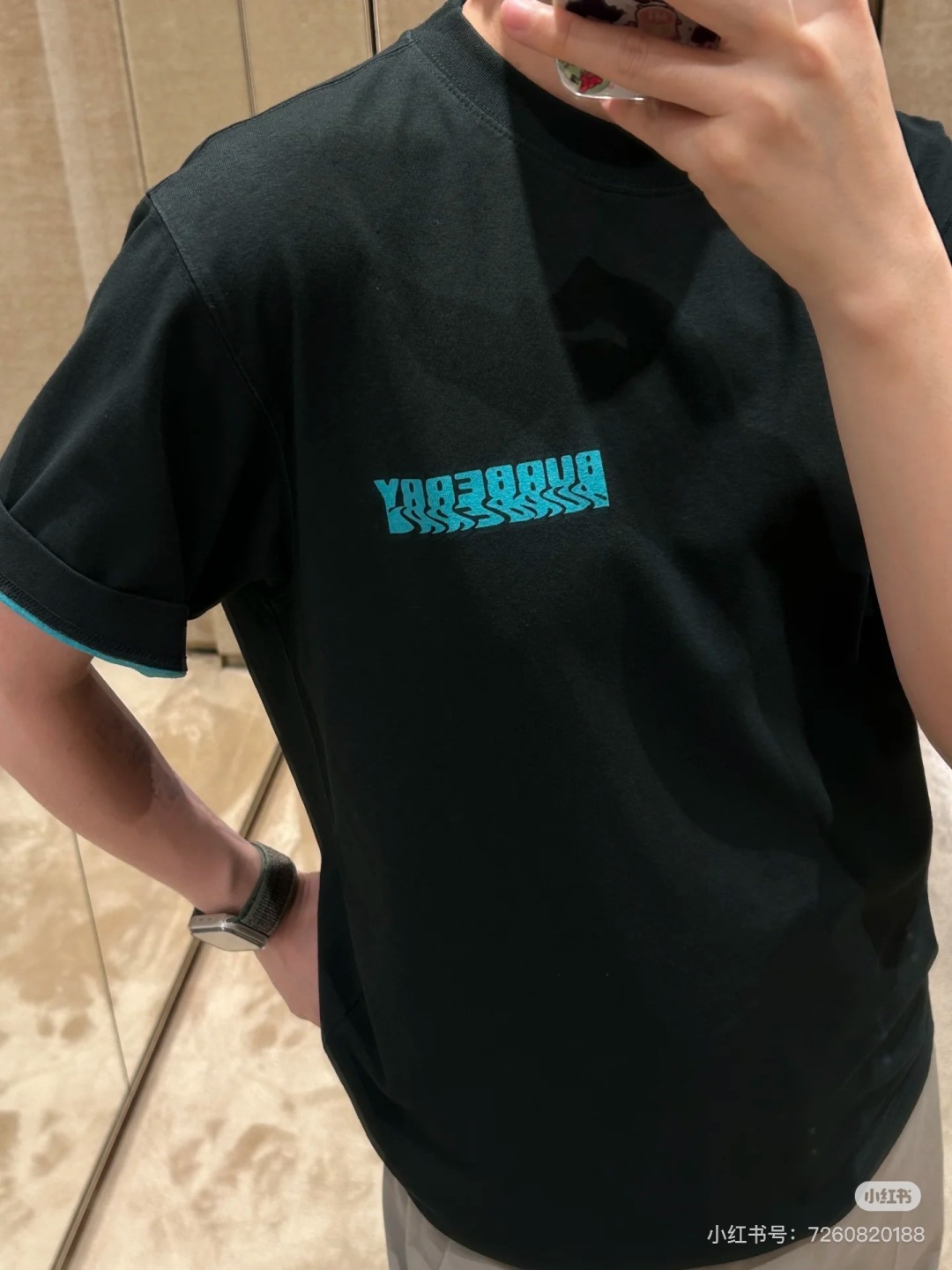 8750 burberry t シャツ偽物 プリント トップス 半袖 純綿 柔らかい 男女兼用 ブラック_3