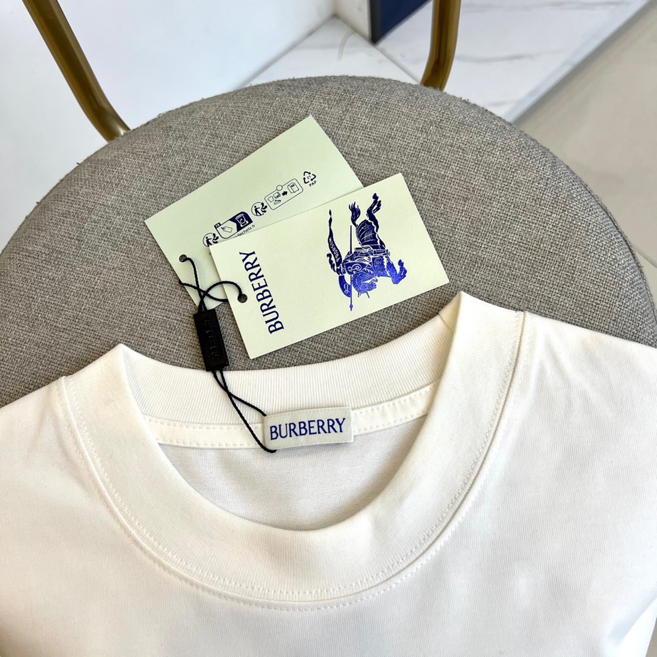 バーバリー メンズ t シャツスーパーコピー 吸汗 トップス 短袖 純綿 プリント ホワイト_6