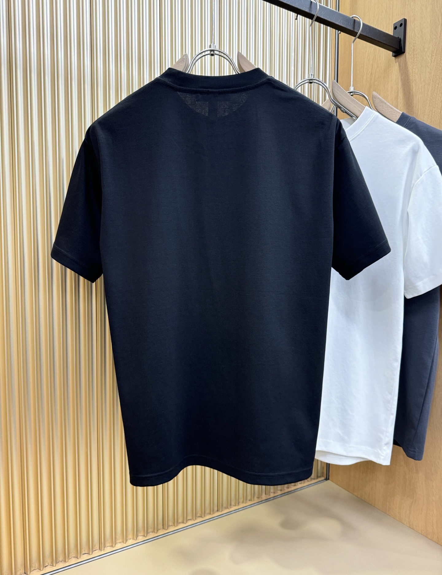 メンズ バーバリー t シャツ偽物 ゆったり 吸汗 トップス 短袖 純綿 プリント ブラック_7