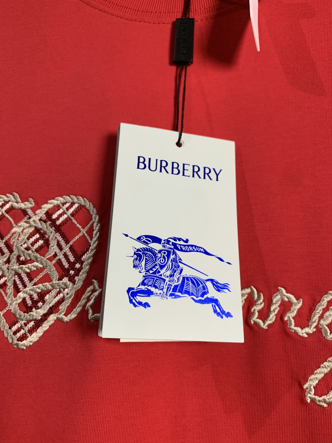 burberry t シャツ メンズスーパーコピー ゆったり トップス 短袖 純綿 ハート レッド_4