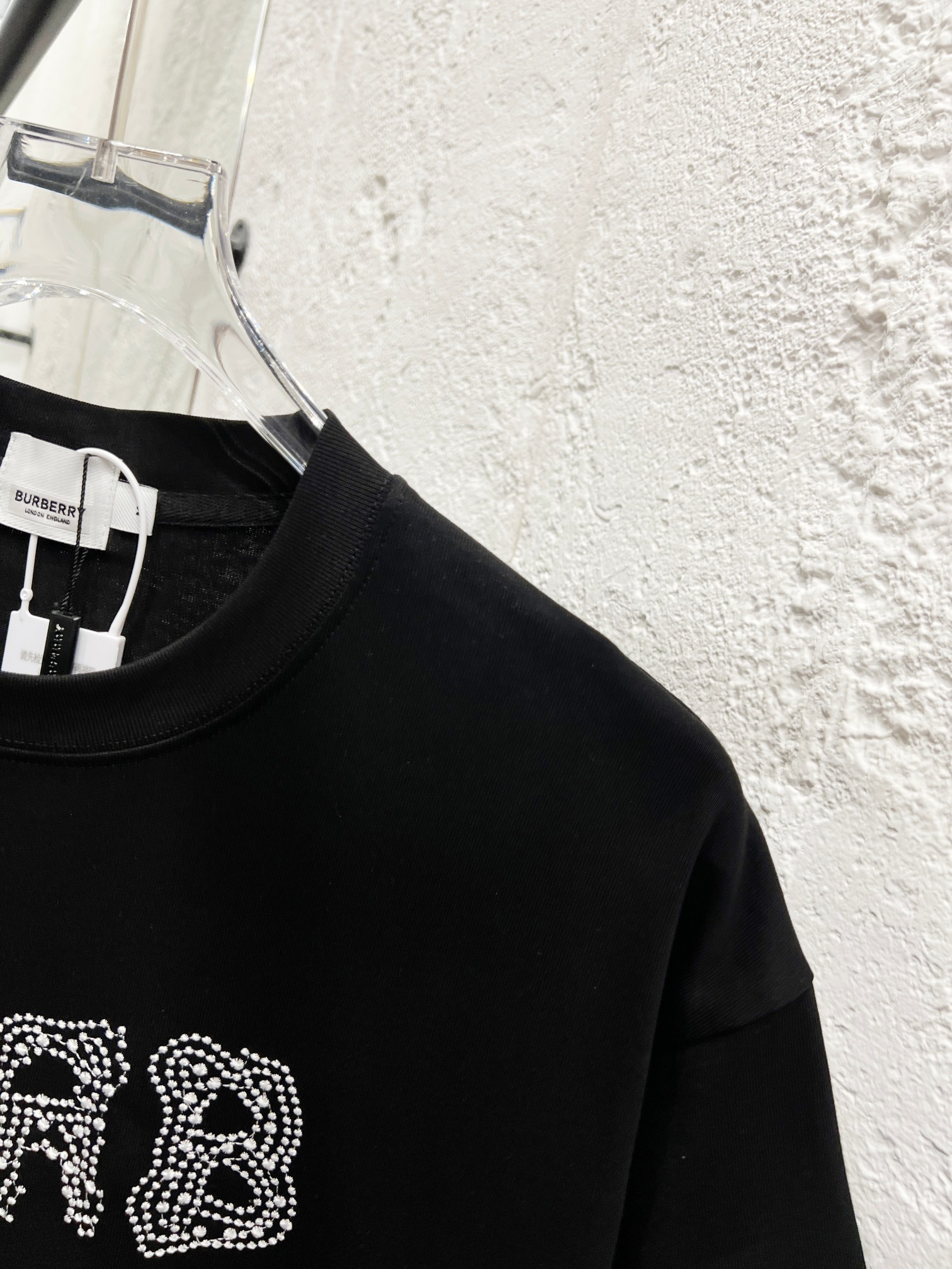 burberry ロゴ t シャツスーパーコピー 刺繍 トップス 純綿 プリント 上質 ブラック_4