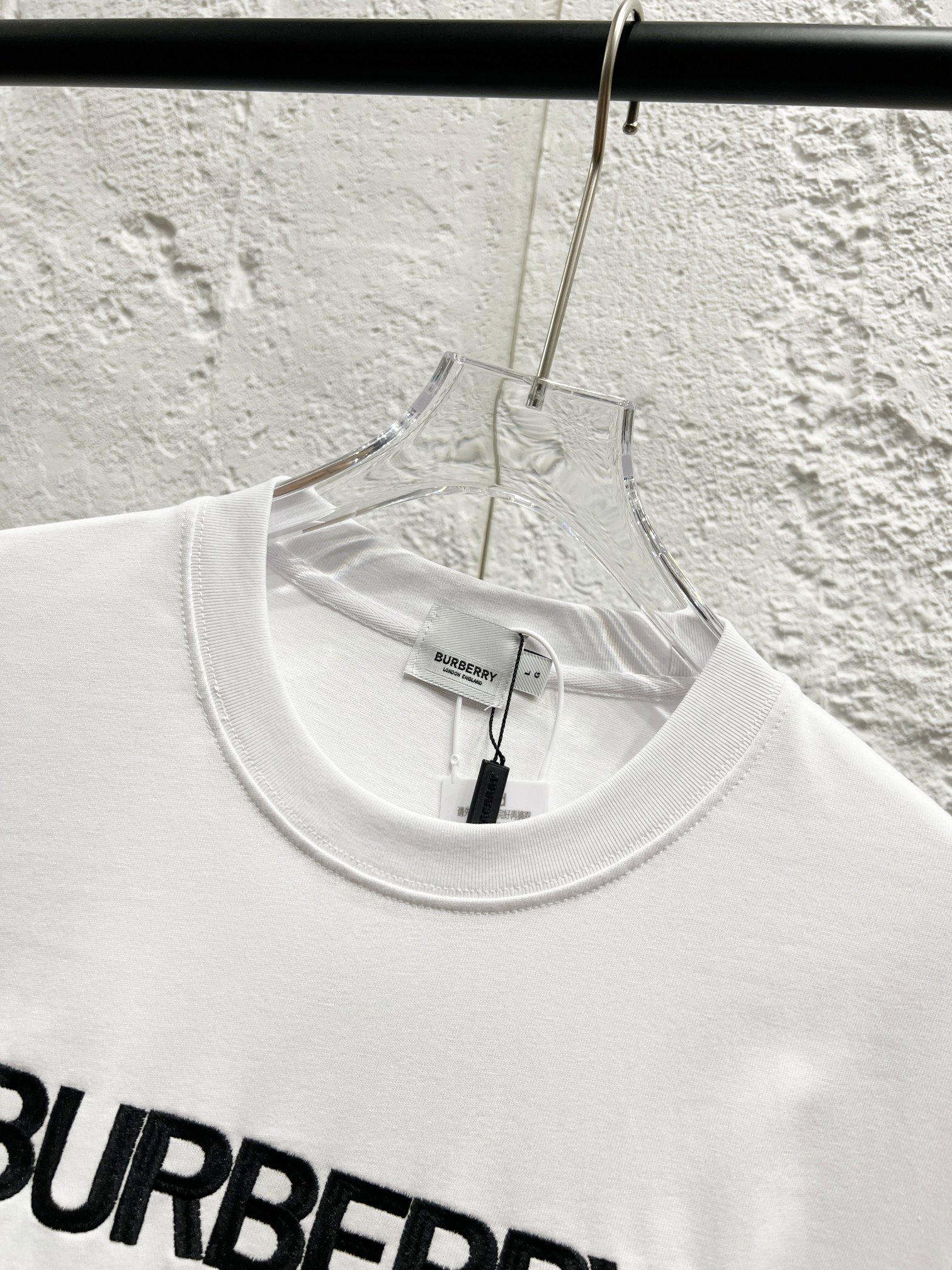burberry ロング t シャツ偽物 ロゴ刺繍 トップス 純綿 プリント 上質 ホワイト_3