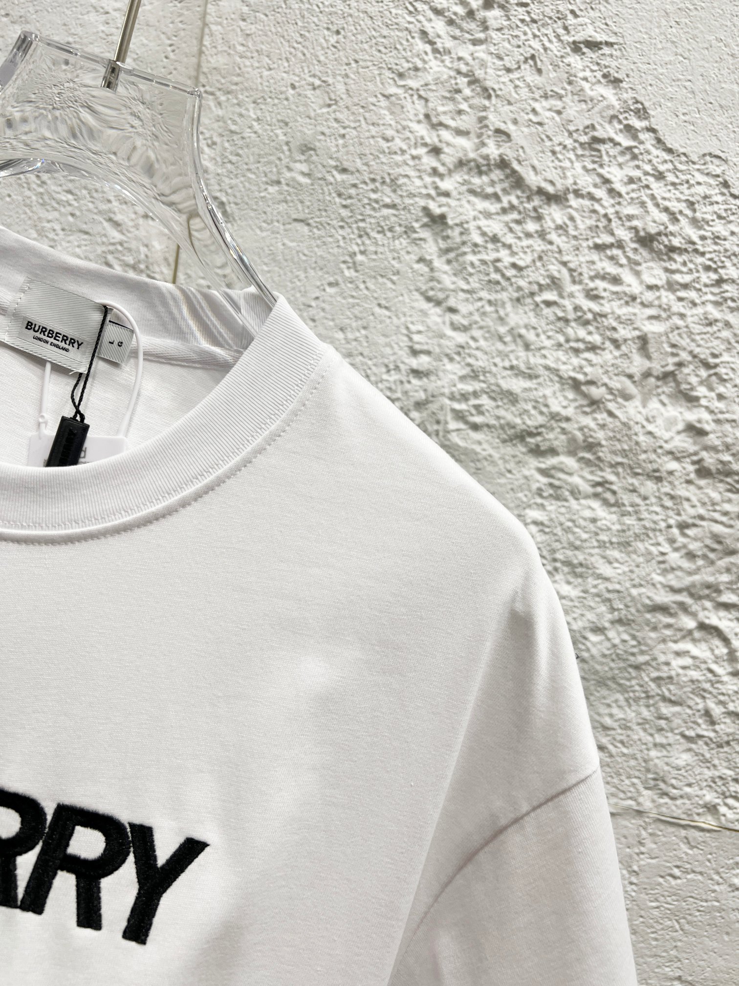 burberry ロング t シャツ偽物 ロゴ刺繍 トップス 純綿 プリント 上質 ホワイト_6