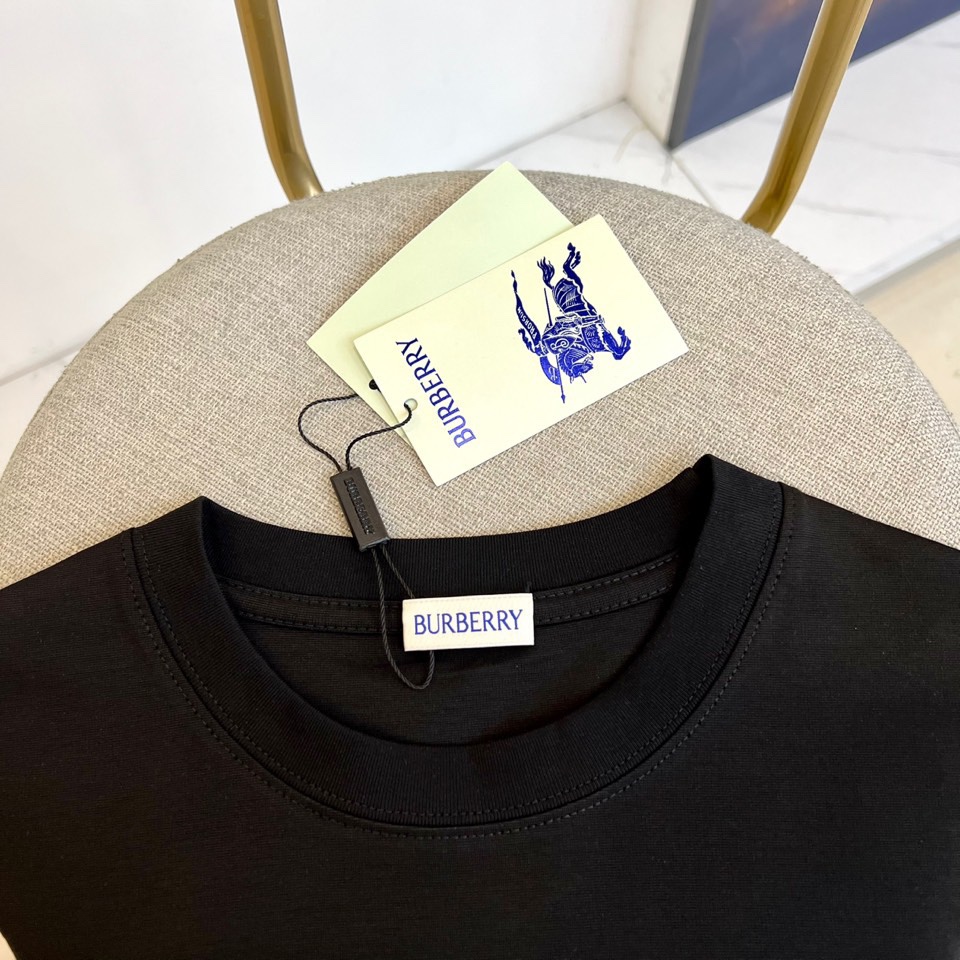 大得価のt シャツ burberry偽物 シンプル 短袖 トップス 純綿 ゆったり ブラック_8