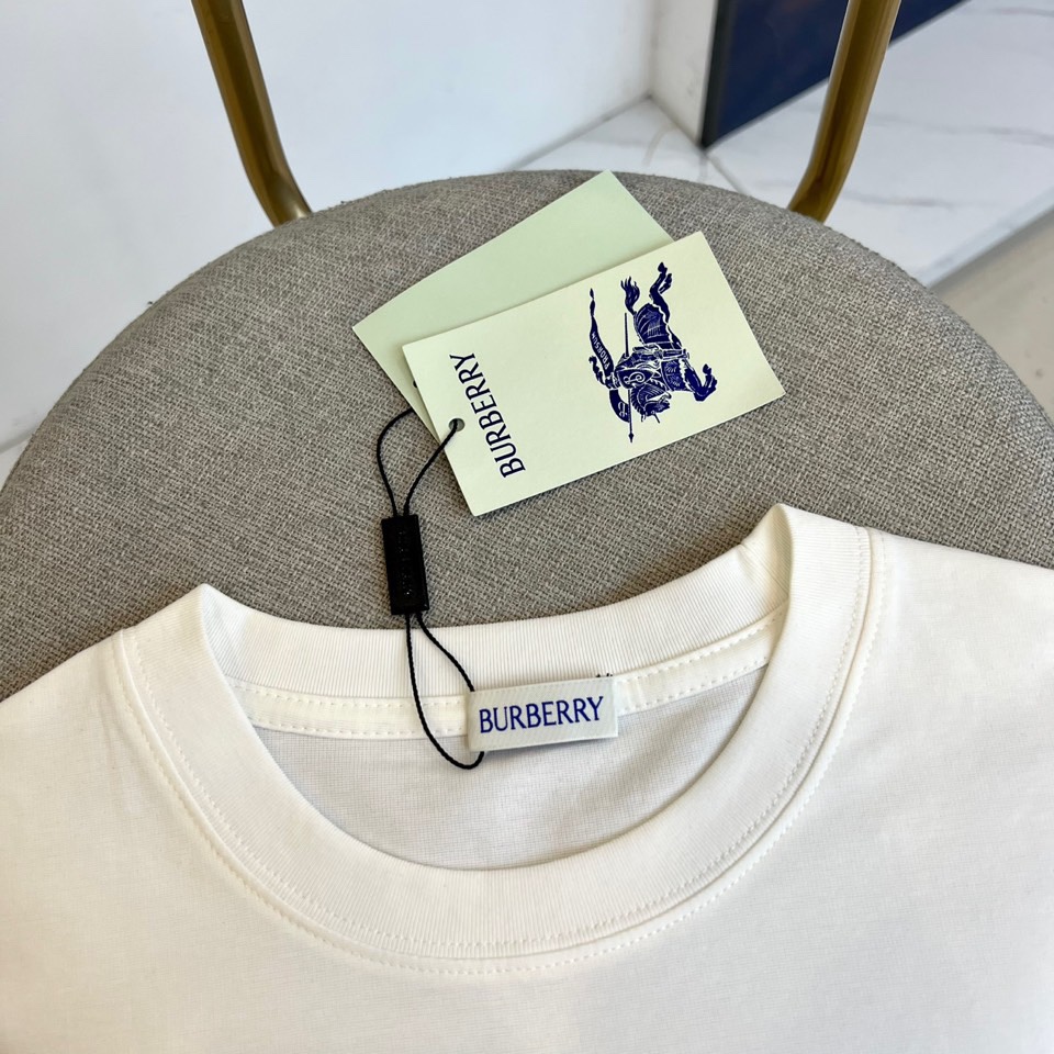 t シャツ バーバリー メンズＮ級品 シンプル 短袖 トップス 純綿 ゆったり ホワイト_4