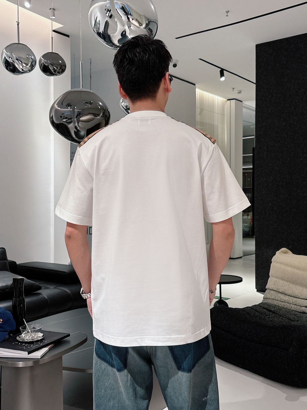 バーバリー t シャツ バイマ偽物 短袖 トップス 柔らかい 純綿 ゆったり ブラック_2