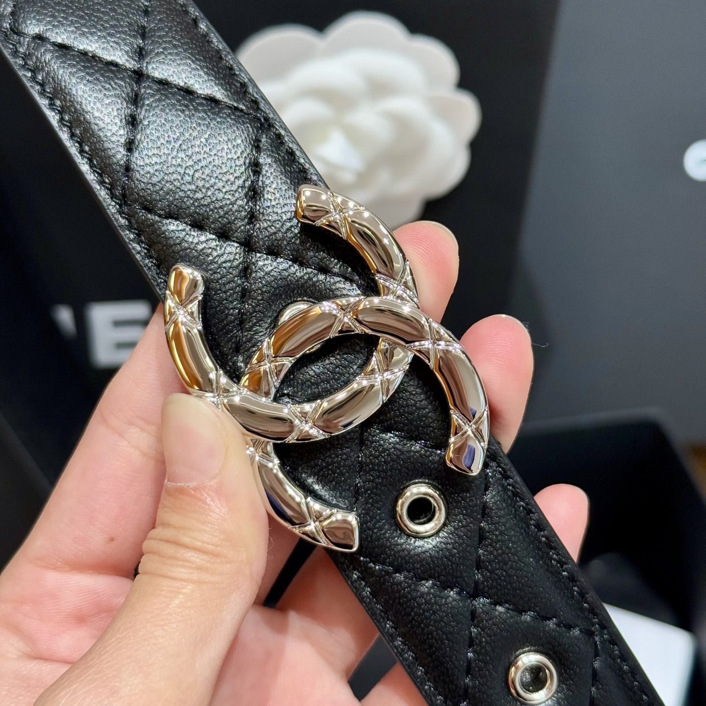 シャネルベルトバックコピー レザー 本革 女性 幅30ｍｍ シンプル ブラック_3