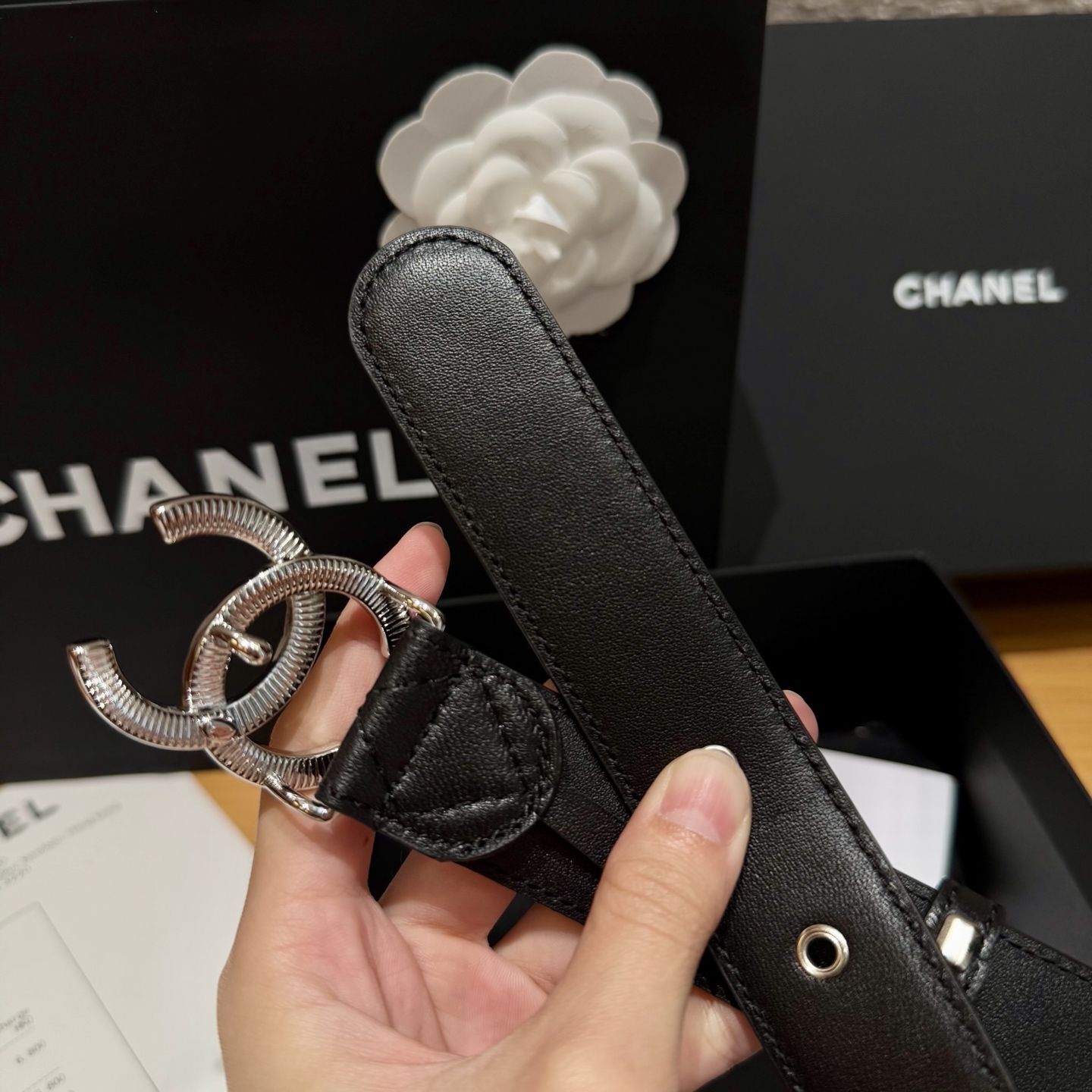 シャネルベルトバックコピー レザー 本革 女性 幅30ｍｍ シンプル ブラック_4