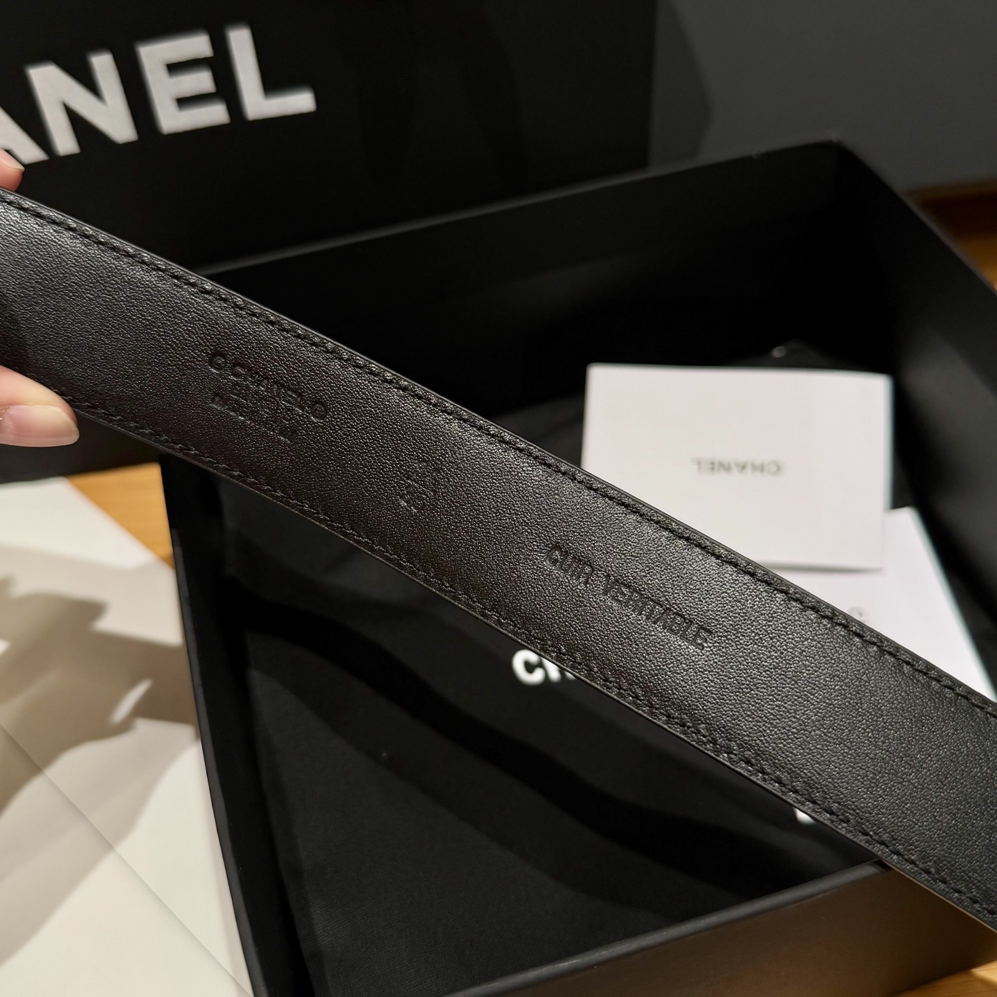 シャネルベルトバックコピー レザー 本革 女性 幅30ｍｍ シンプル ブラック_6