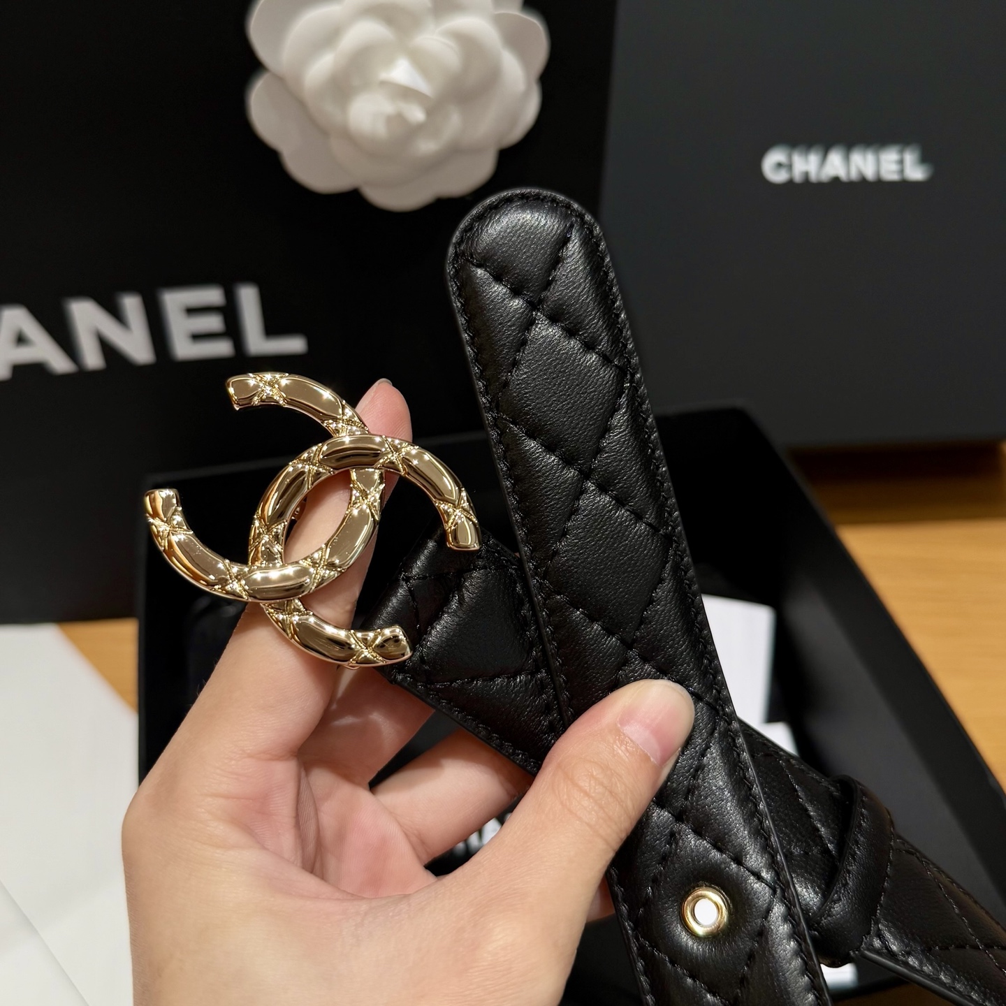 お洒落 シャネルベルト レディース激安通販 レザー 本革 女性 幅3.0cｍ シンプル ブラック_2