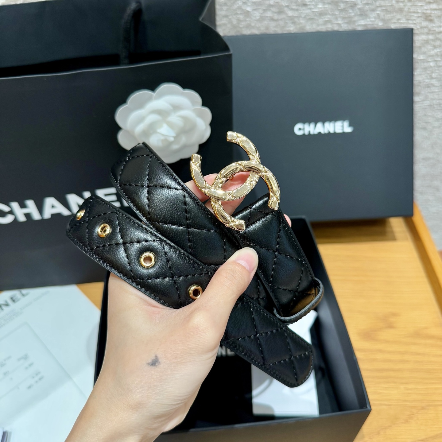 お洒落 シャネルベルト レディース激安通販 レザー 本革 女性 幅3.0cｍ シンプル ブラック_3