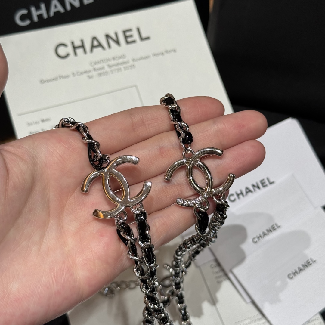 ベルト シャネル レディース偽物 レザー チェーンバルト ファッション感 上質 ブラック_2