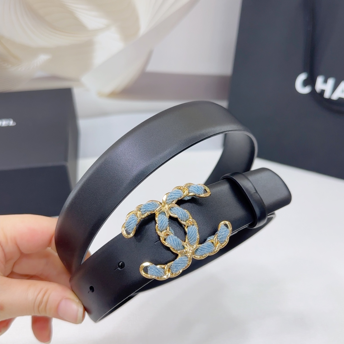 シャネル ベルト交換偽物 優雅レディ レザー 本革 高品質 幅3.0cm ブラック_2