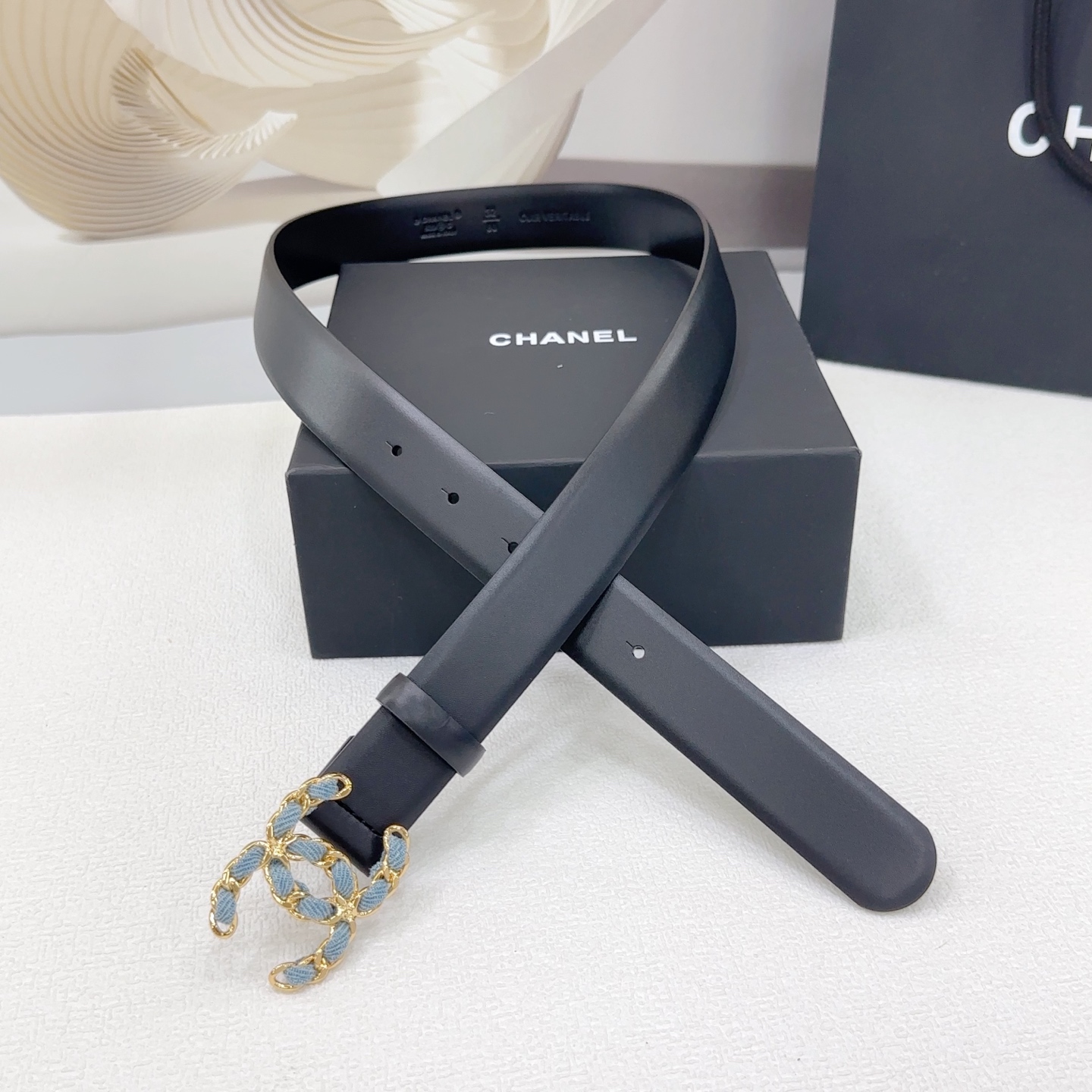 シャネル ベルト交換偽物 優雅レディ レザー 本革 高品質 幅3.0cm ブラック_3