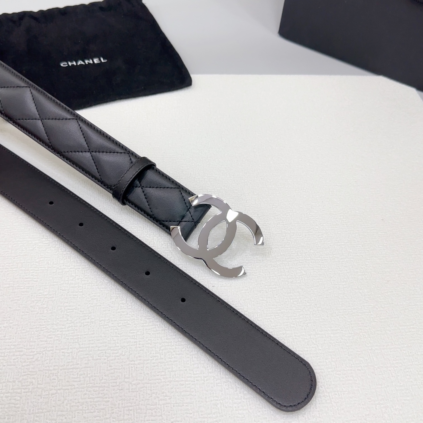 シャネルのベルトスーパーコピー 優雅レディ レザー 本革ベルト 高品質 幅4.0cm ブラック_4
