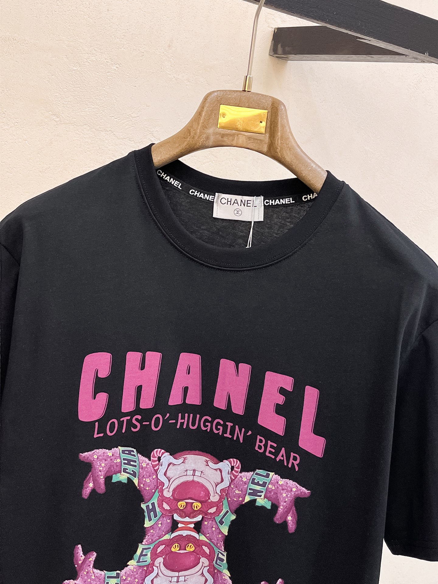 お得品‼chanel ティー シャツ レディースコピー トップス 短袖 プリント 純綿 ブラック_2