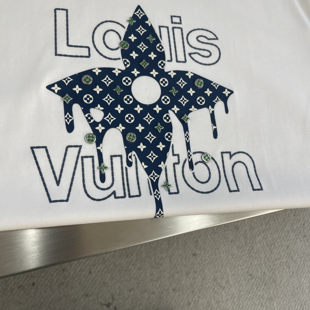 メルカリ ルイヴィトンtシャツ激安通販 純綿 トップス プリント 半袖 男女兼用 ホワイト_7