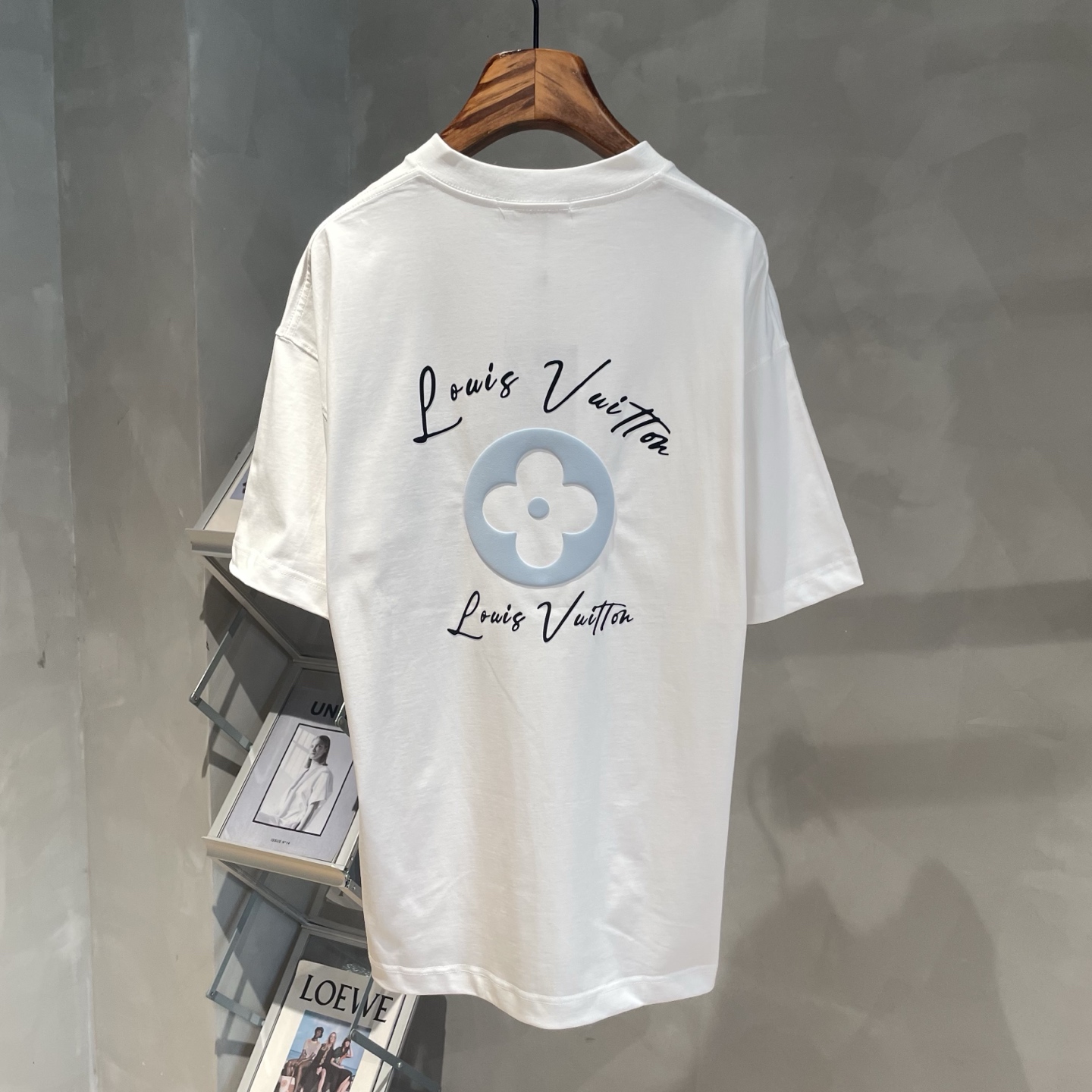 大販売 ルイヴィトンtシャツ公式コピー 純綿 トップス ロゴプリント 半袖 ゆったり ホワイト_6