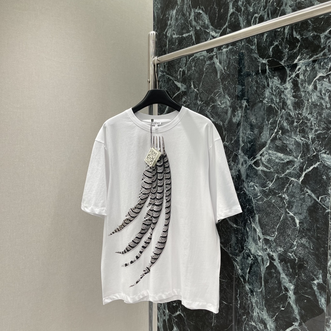 ロエベtシャツ サイズ感コピー トップス 半袖 プリント ゆったり 男女兼用 純綿 2色可選_5