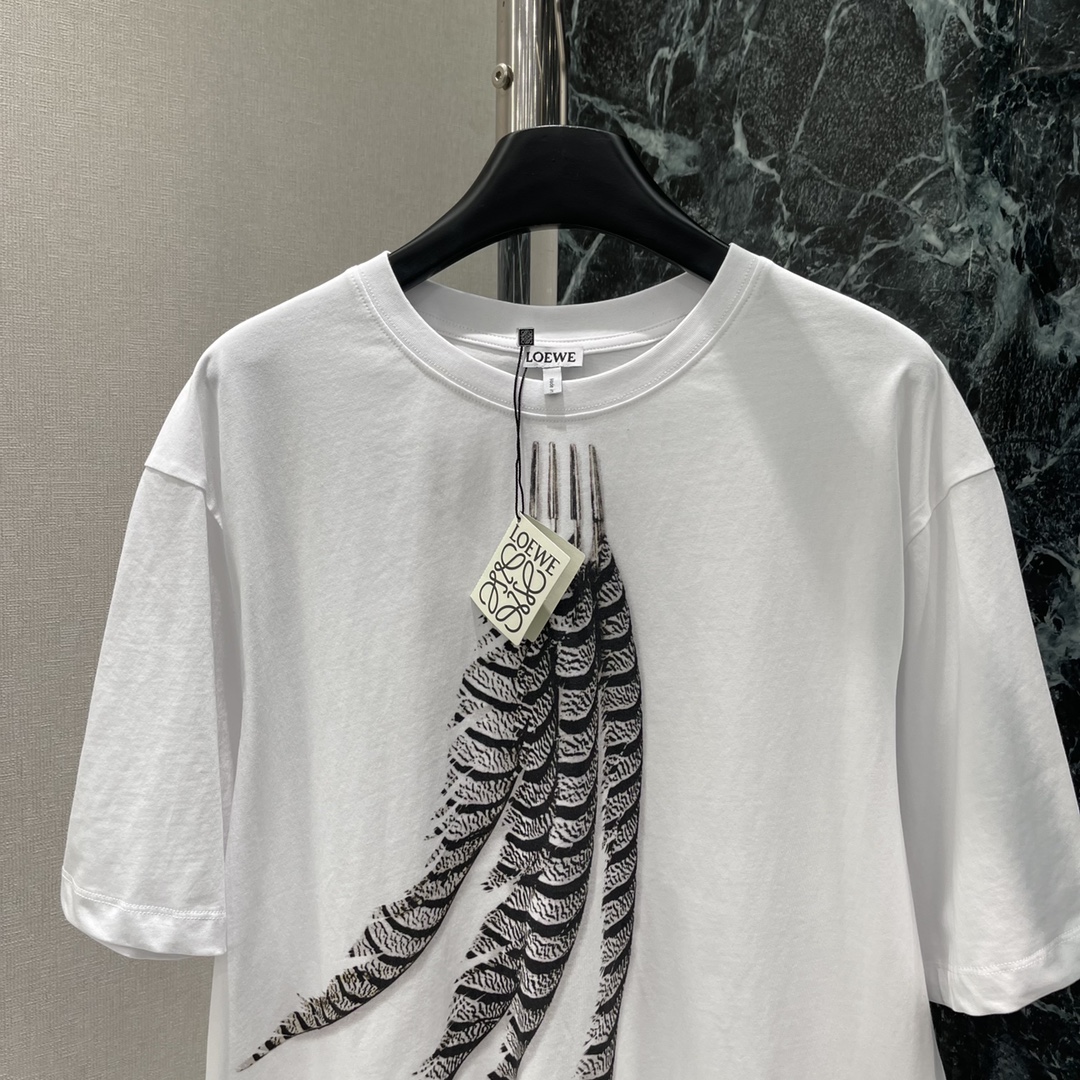 ロエベtシャツ サイズ感コピー トップス 半袖 プリント ゆったり 男女兼用 純綿 2色可選_7
