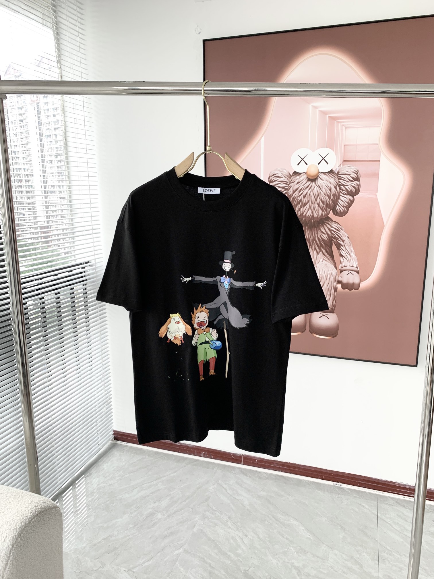ロエベtシャツ メルカリコピー ゆったり 純綿 通気性いい トップス 短袖 プリント 2色可選_2
