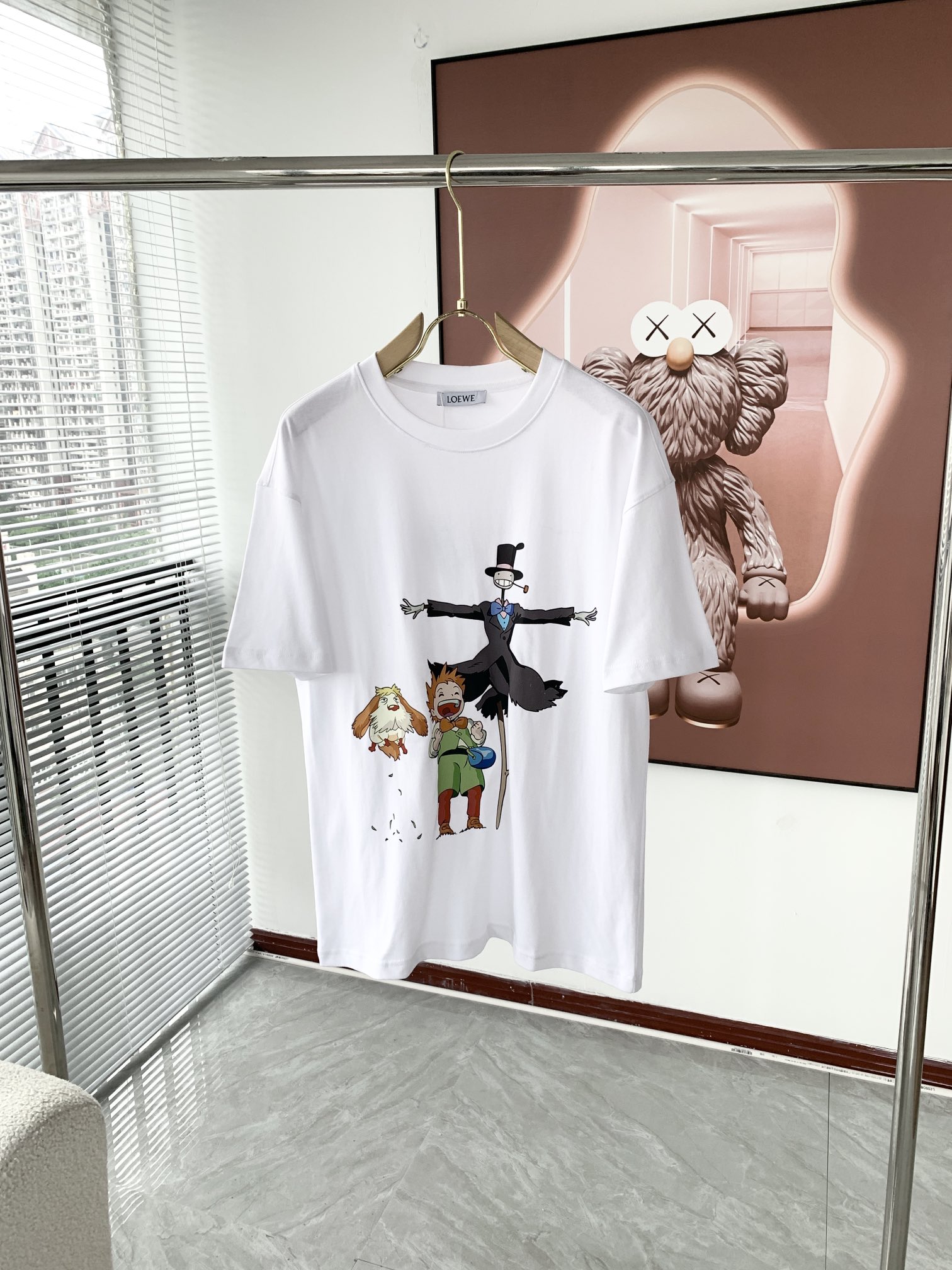 ロエベtシャツ メルカリコピー ゆったり 純綿 通気性いい トップス 短袖 プリント 2色可選_3