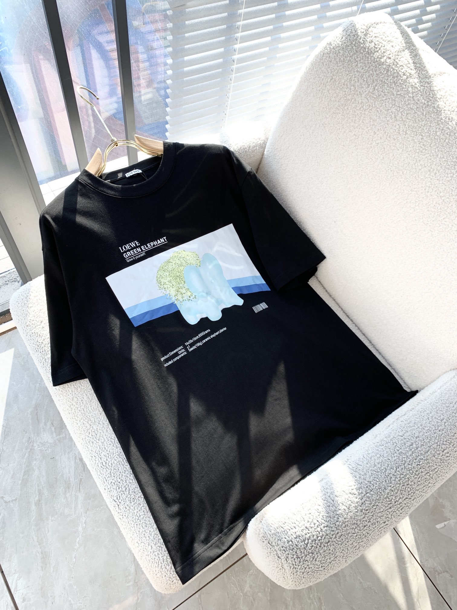 ロエベtシャツ メンズコピー ゆったり 100%綿 通気性いい トップス 短袖 プリント ブラック_3