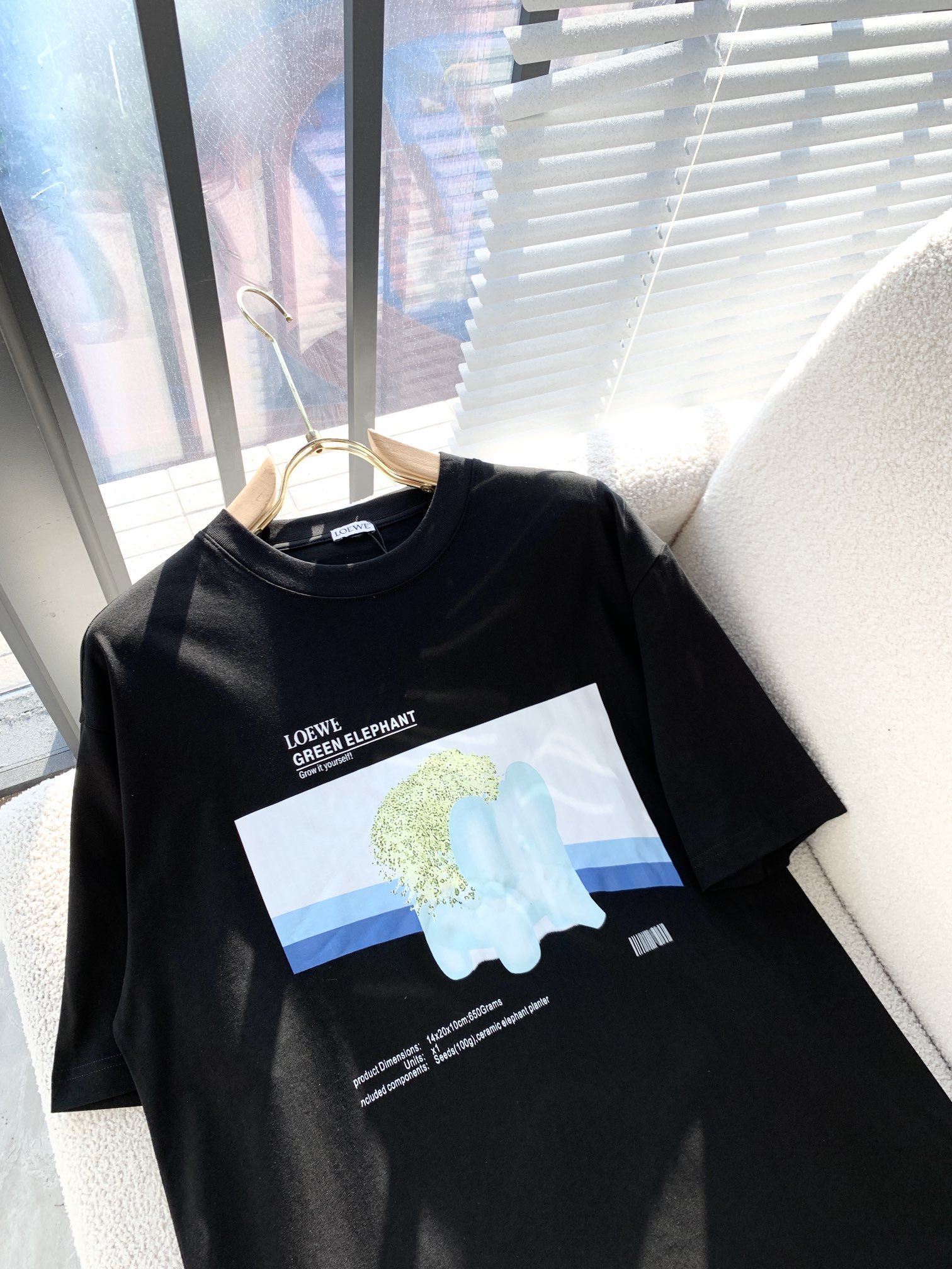 ロエベtシャツ メンズコピー ゆったり 100%綿 通気性いい トップス 短袖 プリント ブラック_4