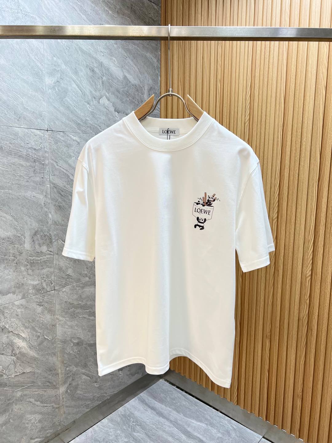 お手頃価格でtシャツ ロエベ偽物 綿 プリント 通気性いい トップス 柔軟 多色可選_2
