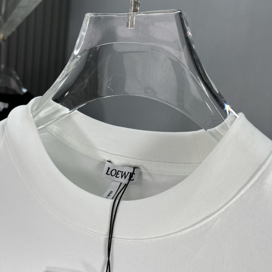 お得品‼ロエベ風tシャツコピー 綿 プリント 通気性いい トップス 柔らかい ホワイト_5