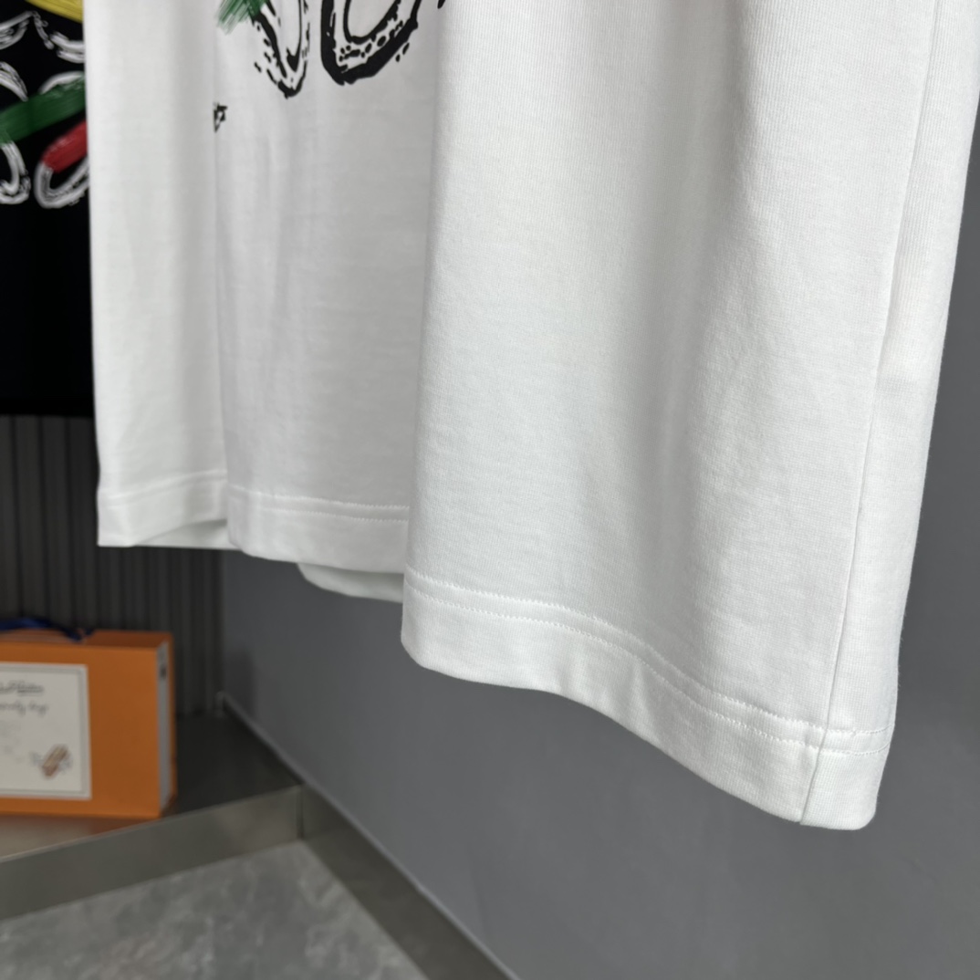 お得品‼ロエベ風tシャツコピー 綿 プリント 通気性いい トップス 柔らかい ホワイト_6