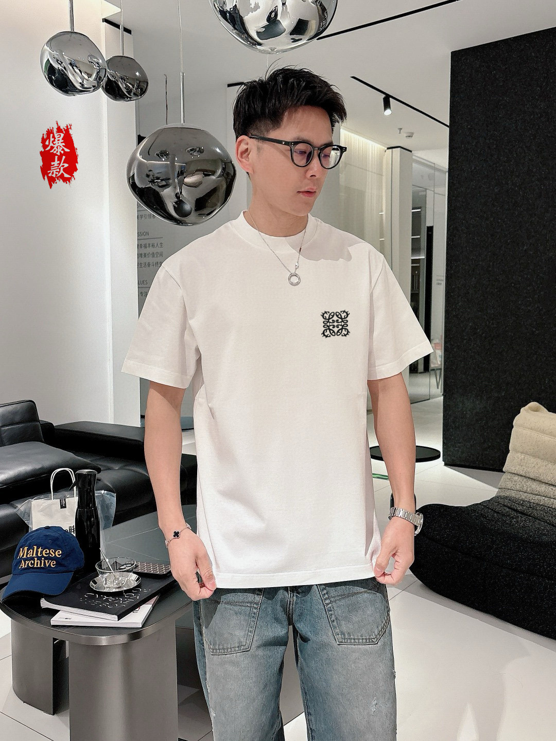 夏服 ロエベ tシャツ 洗濯スーパーコピー 純綿 プリント トップス 柔軟 シンプル 2色可選_1